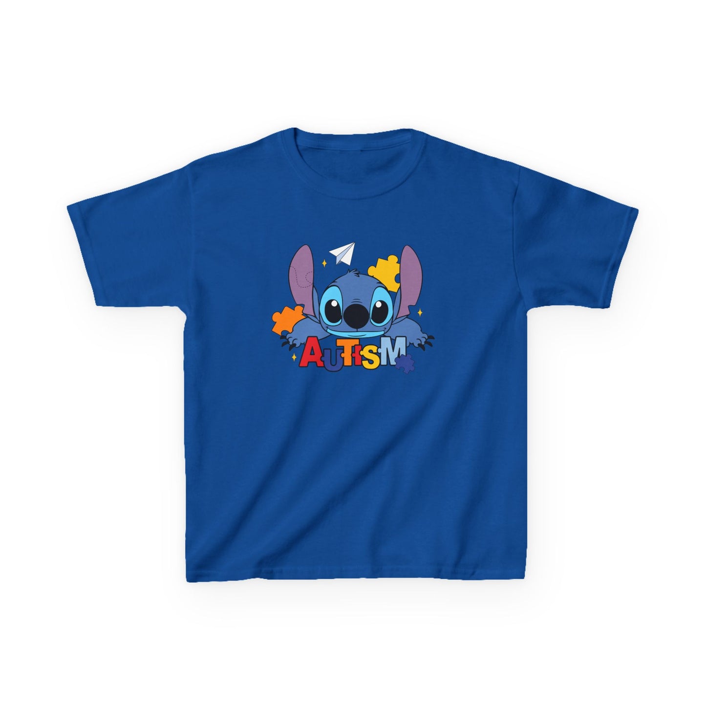 Kids Tee — Cute Stitch Autism Puzzle Design
