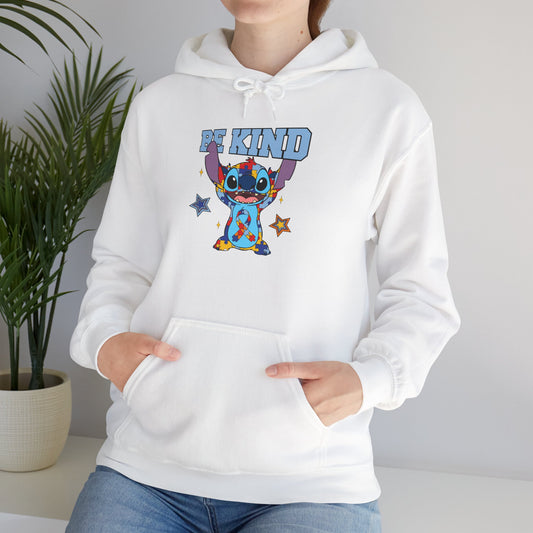 Be Kind Stitch Hoodie — Cute Cartoon Alien Graphic Sweatshirt