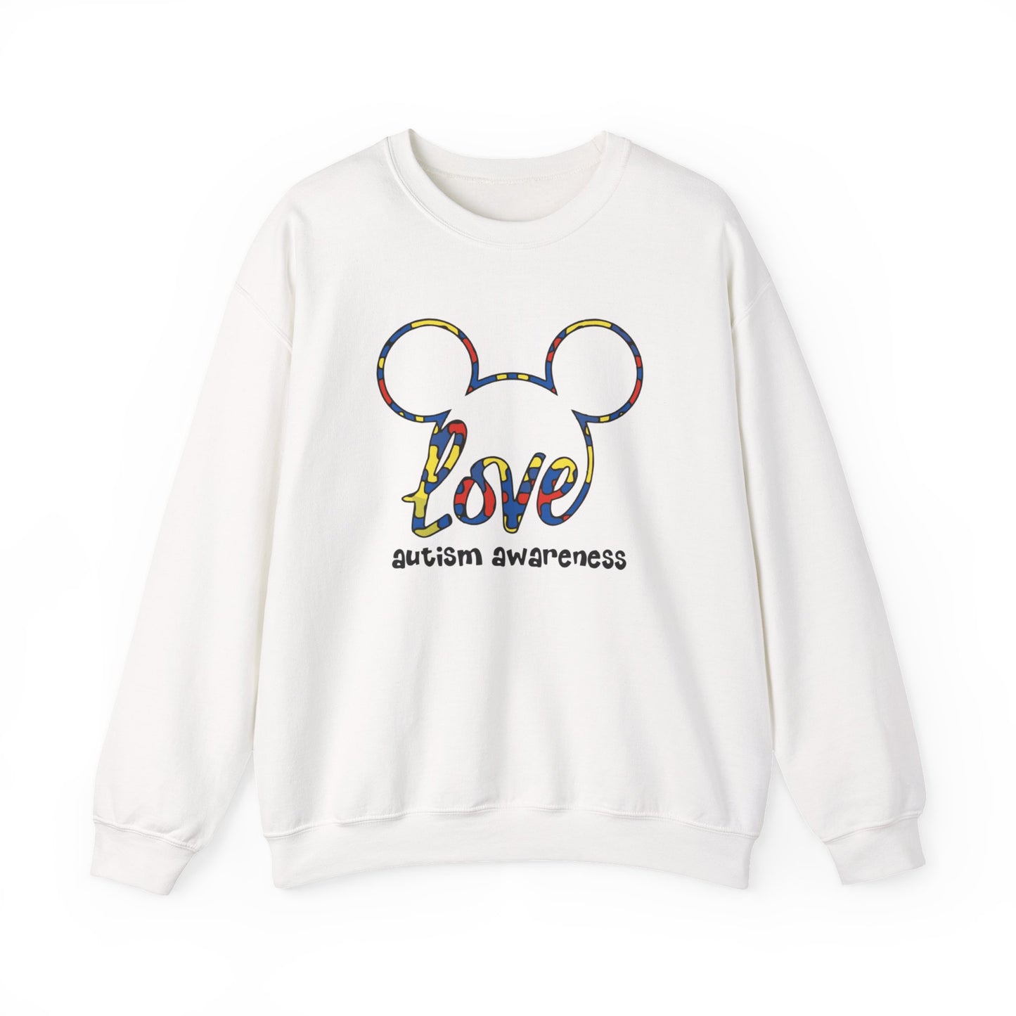 Autism Awareness 'Love' Puzzle Mouse Crewneck Sweatshirt