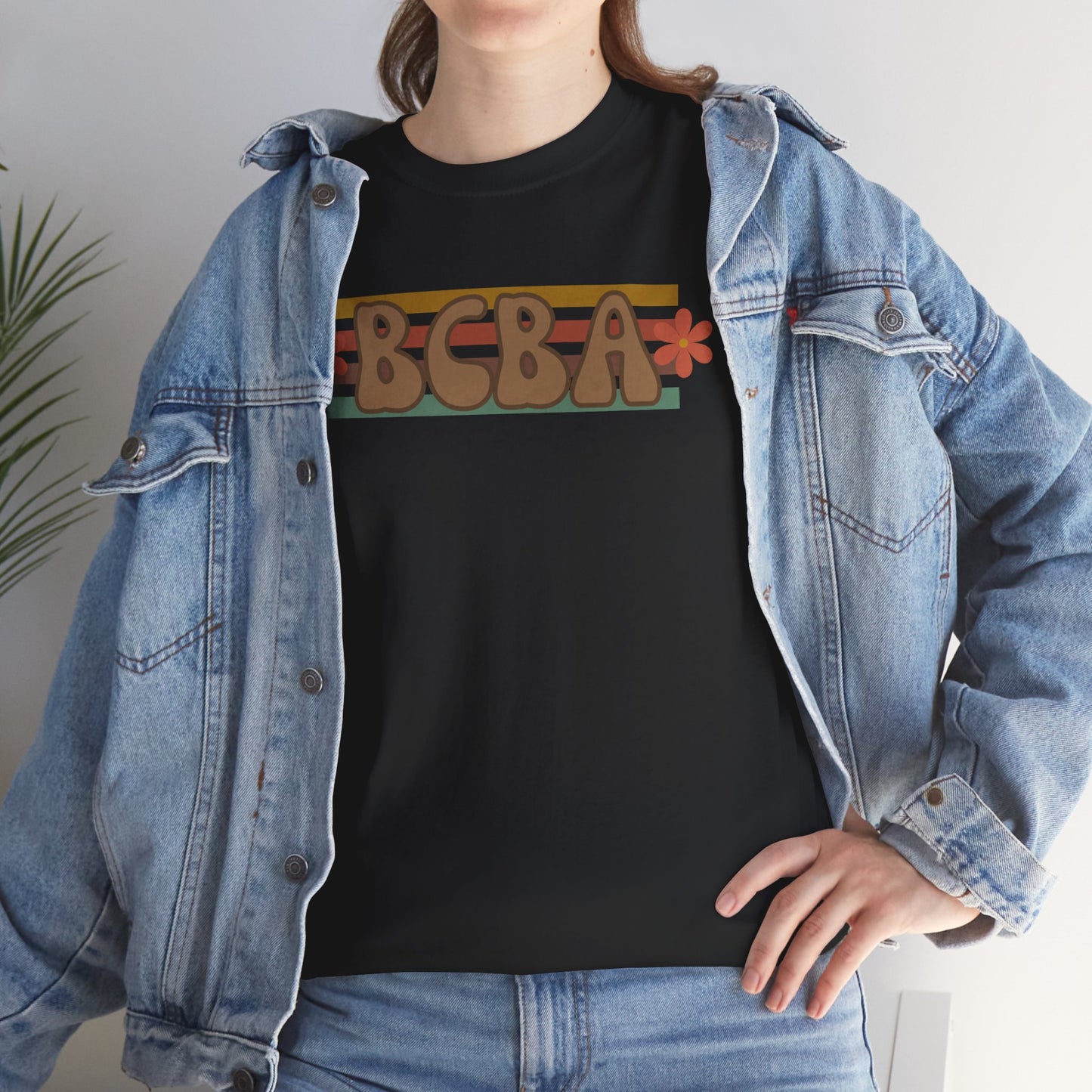 BCBA Unisex Heavy Cotton Tee, Comfortable Daily Wear, Perfect Gift, Summer Fashion, Relaxed Fit Top, Family Gatherings, Self-Care