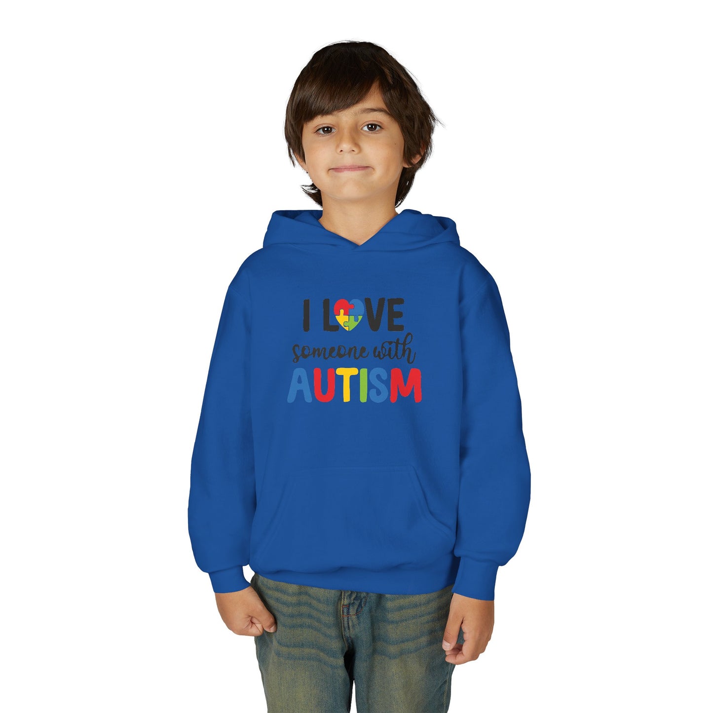 I Love You Puzzle Heart Hoodie for Youth