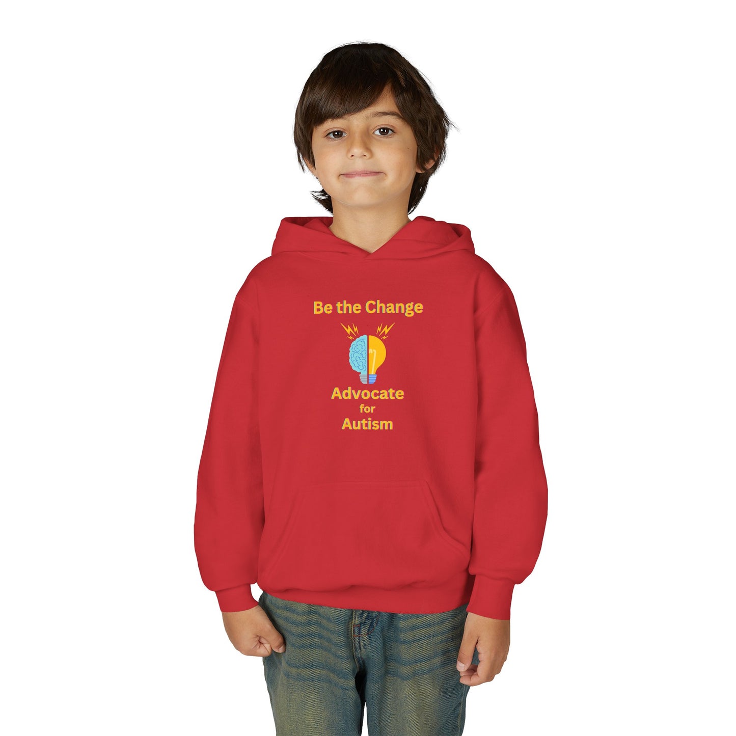 Youth Autism Advocate Hoodie — "Be the Change" Awareness Sweatshirt