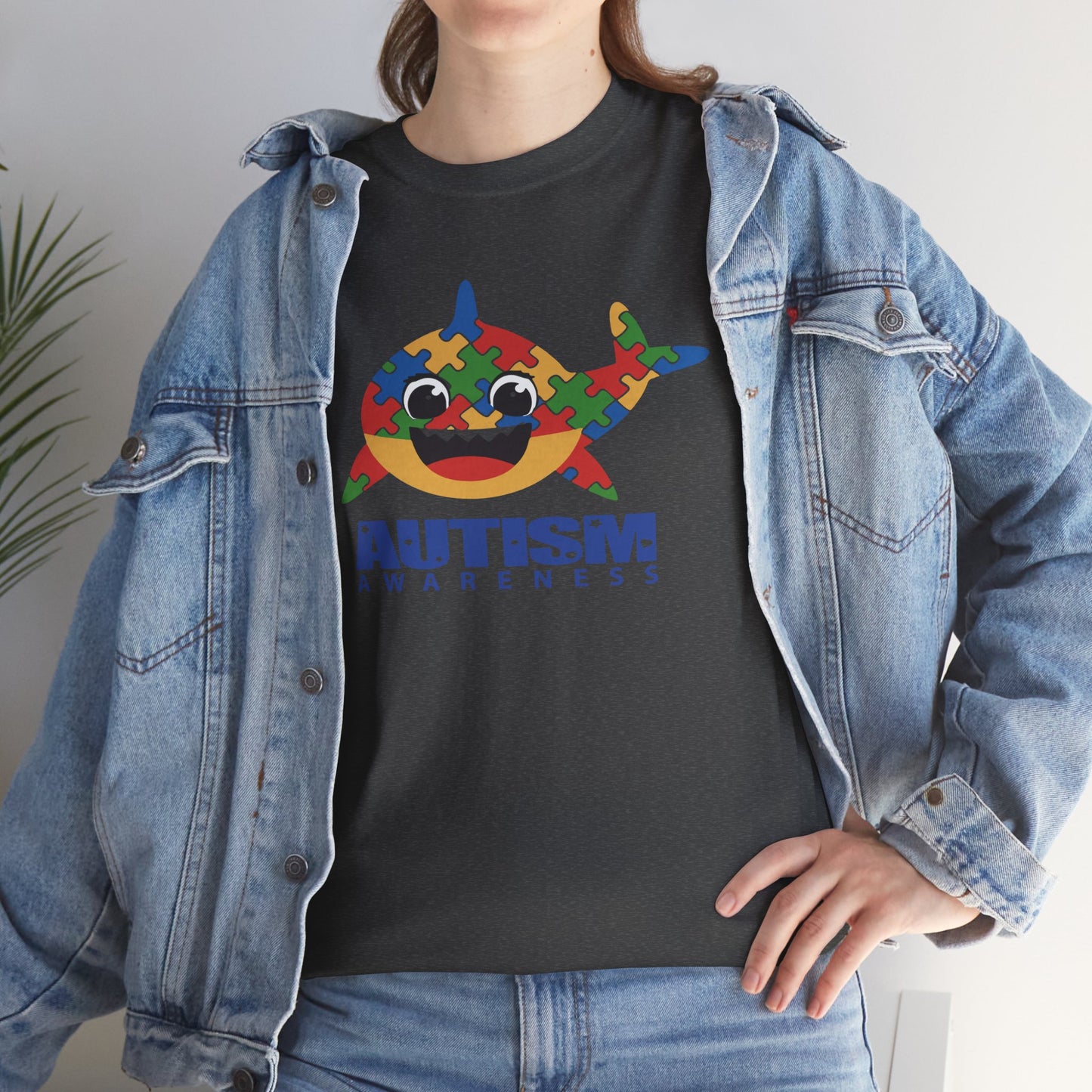 T-Shirt Baby Shark Autism Awareness Unisex Heavy Cotton Tee