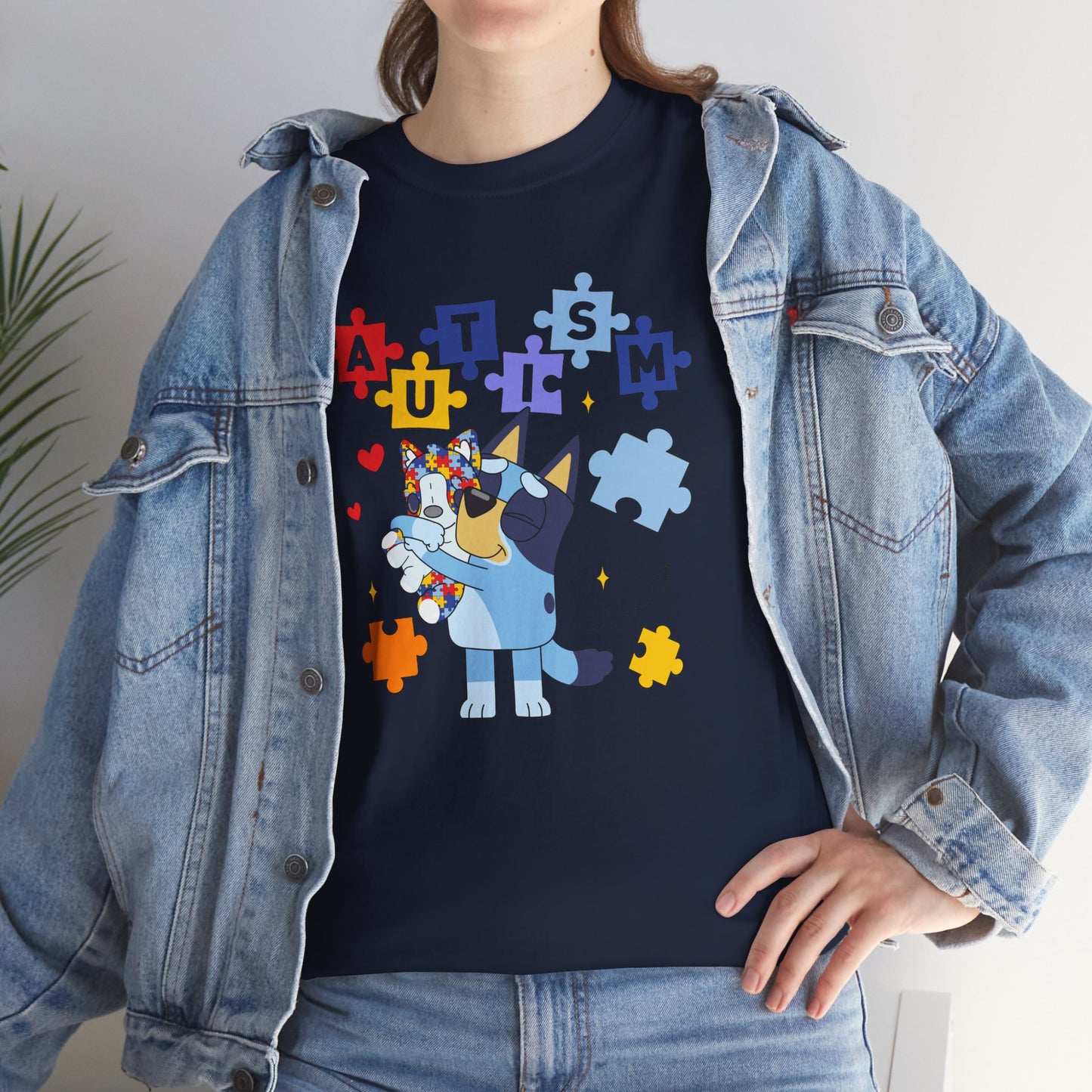Autism Awareness Puzzle Puppy T-Shirt — Cute Supportive Autism Design