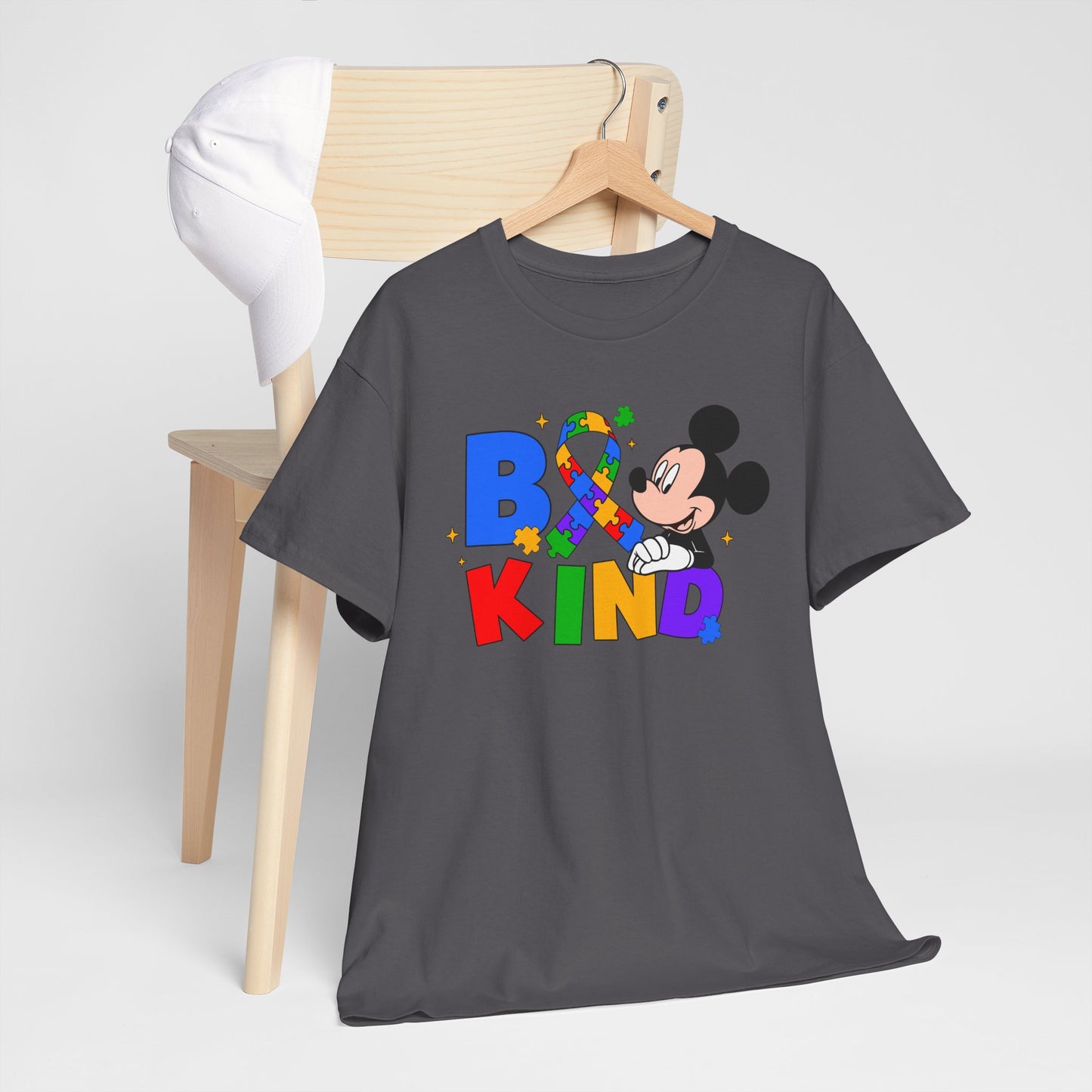 Be Kind Kids T‑Shirt — Colorful Ribbon & Character Graphic