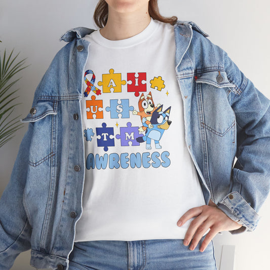 Autism Awareness Puzzle Tee - "I Am Awareness" Support Shirt