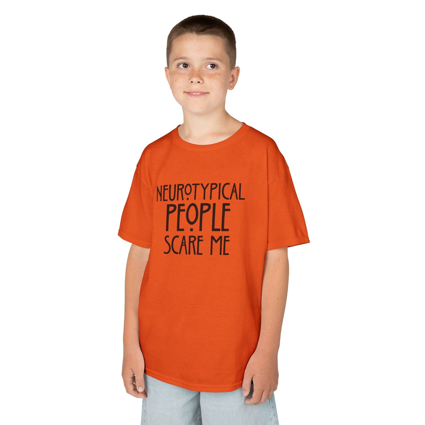Kids Tee — "Neurotypical People Scare Me" Humor Autism Awareness Shirt