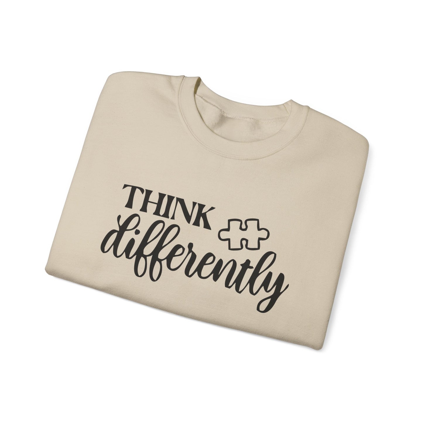 Think Differently Puzzle Piece Crewneck Sweatshirt