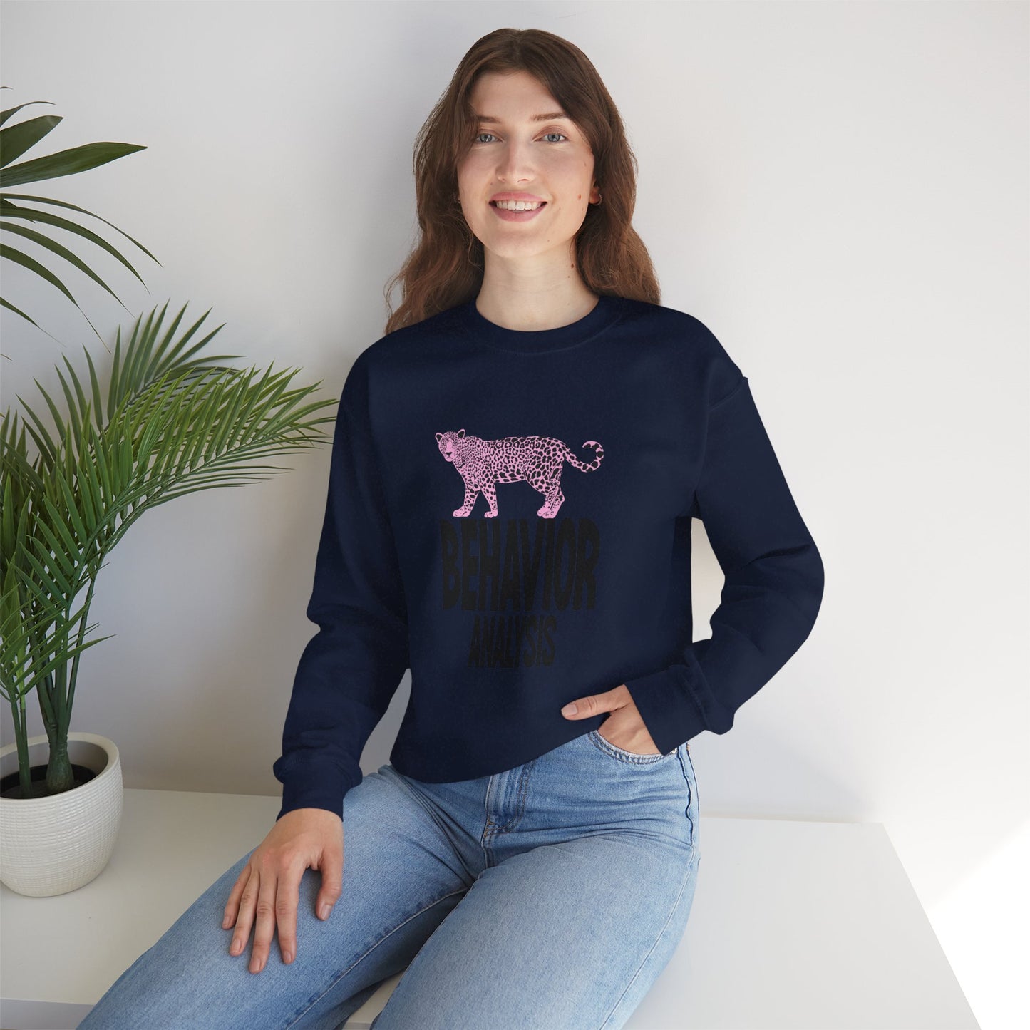 Behavior Analysis Leopard Crewneck Sweatshirt for Animal Lovers