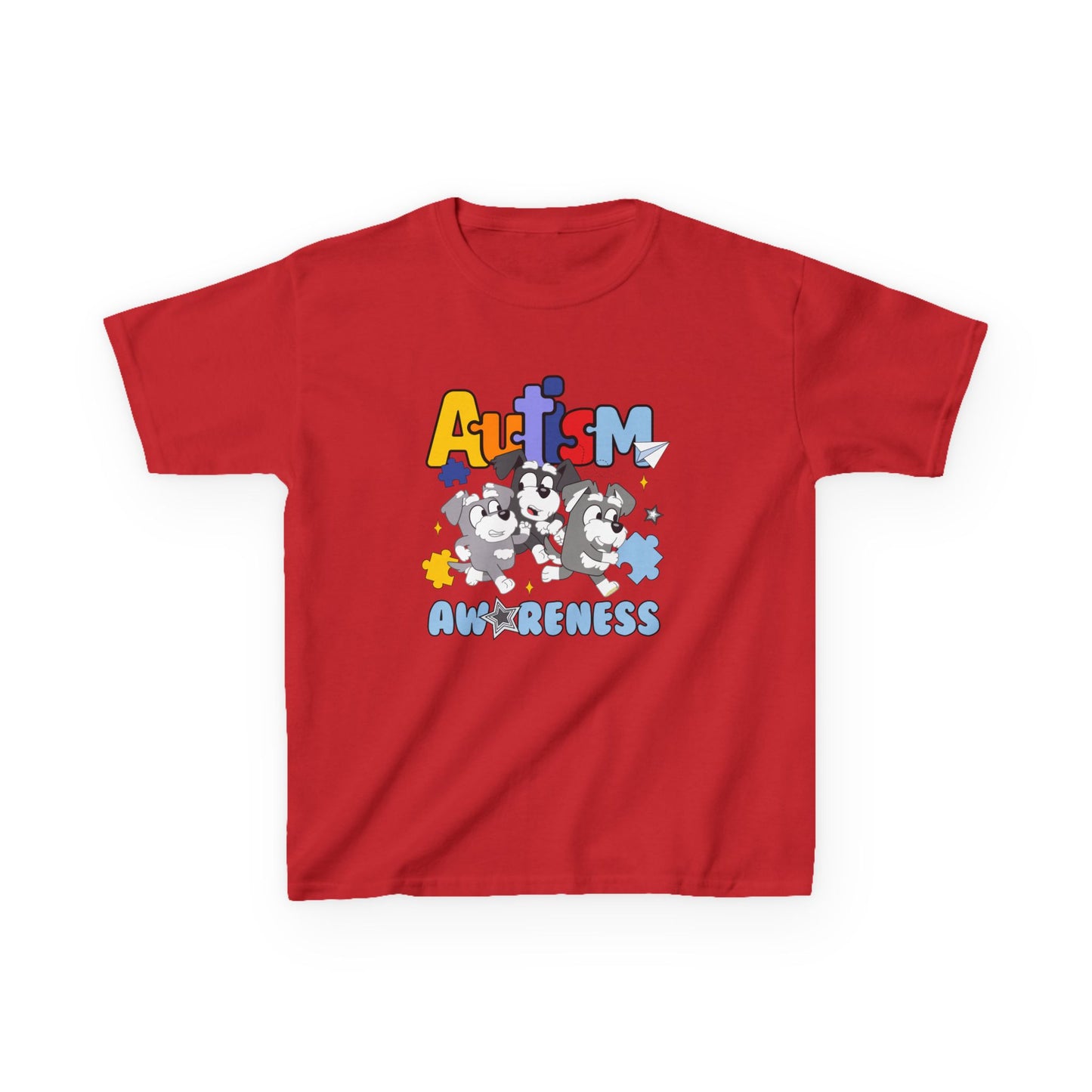 Kids Tee — 'Autism Awareness' Colorful Puzzle Heart Design