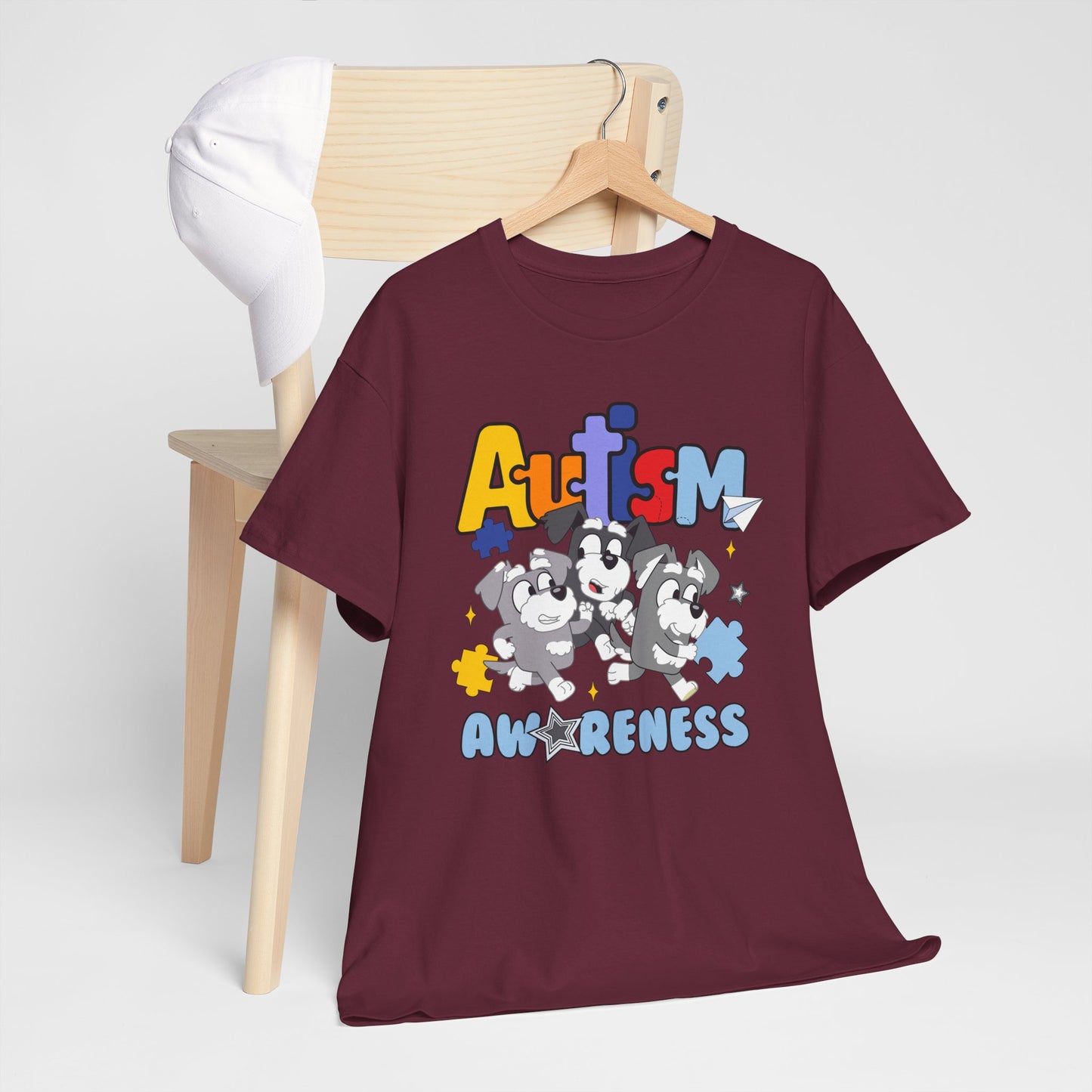 Autism Awareness Puzzle Paw Tee — Cute Dogs Support Autism Awareness