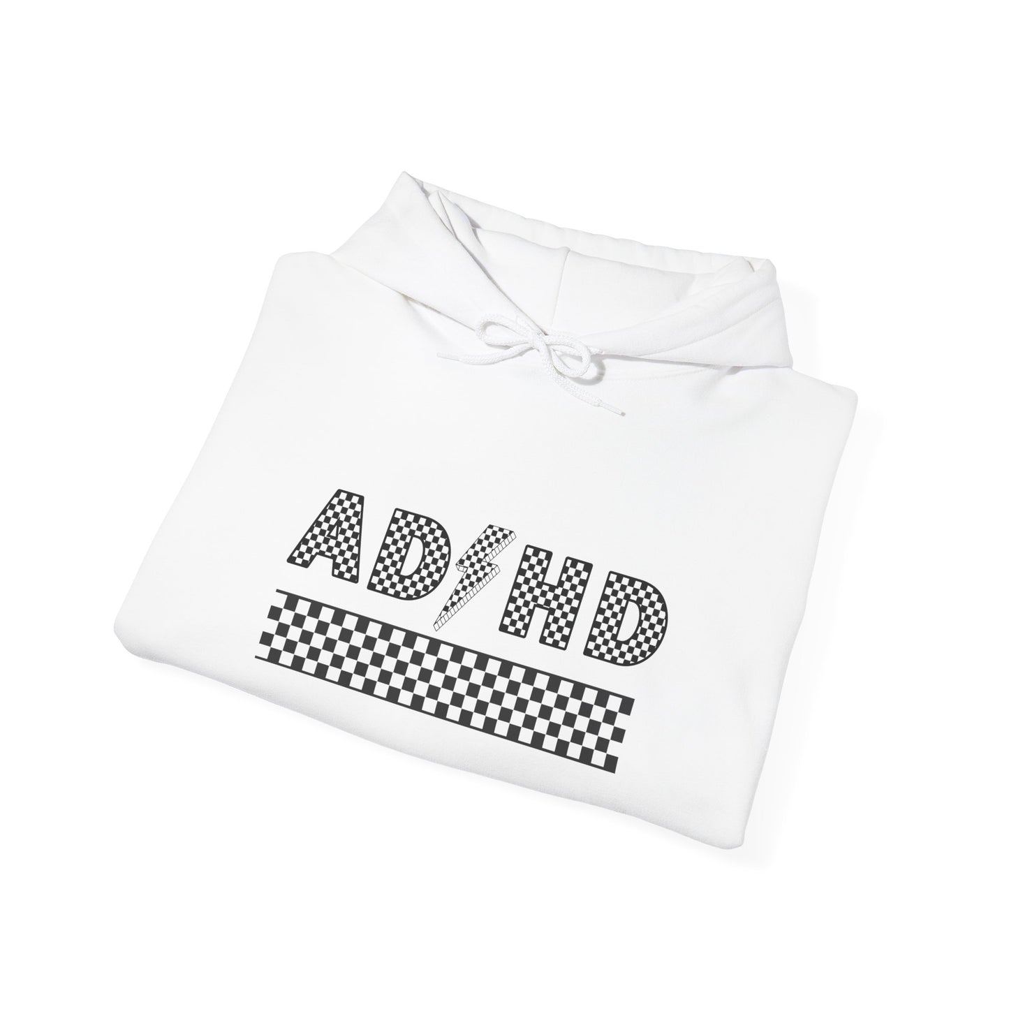 ADHD Lightening Bolt Checkered Hooded Sweatshirt