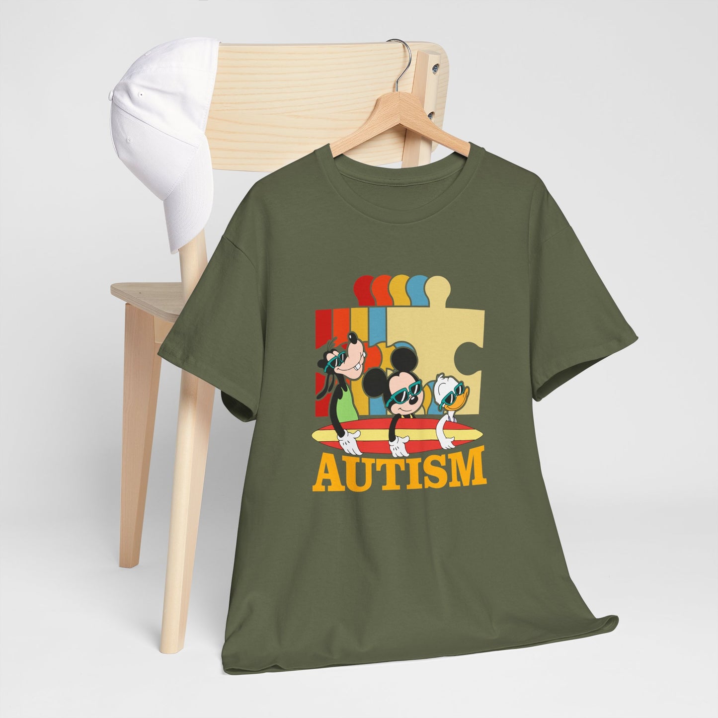 Autism Awareness Tee — Colorful Puzzle & Playful Characters Design