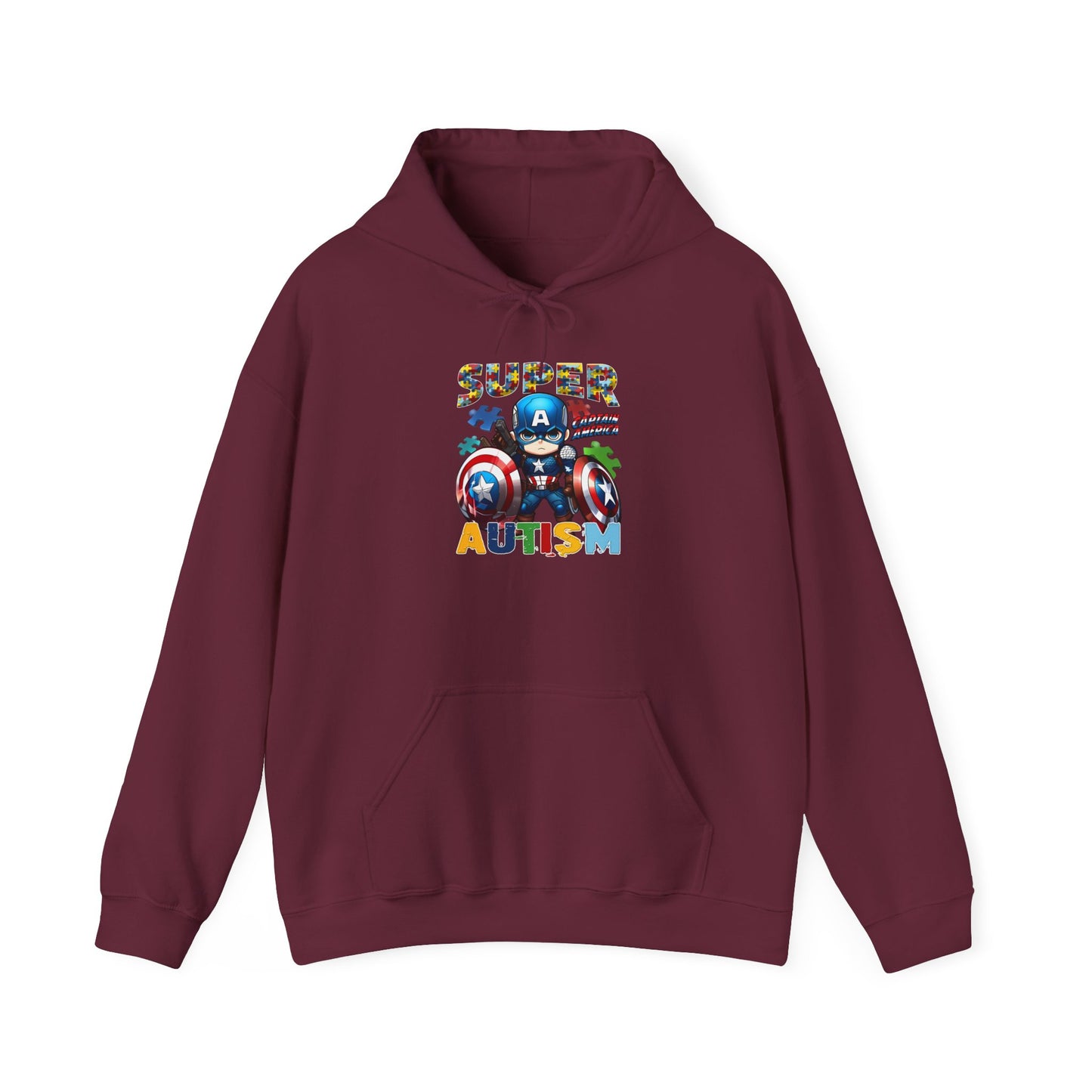 Autism Superhero Hoodie — 'Super Autism' Colorful Puzzle Support Sweatshirt