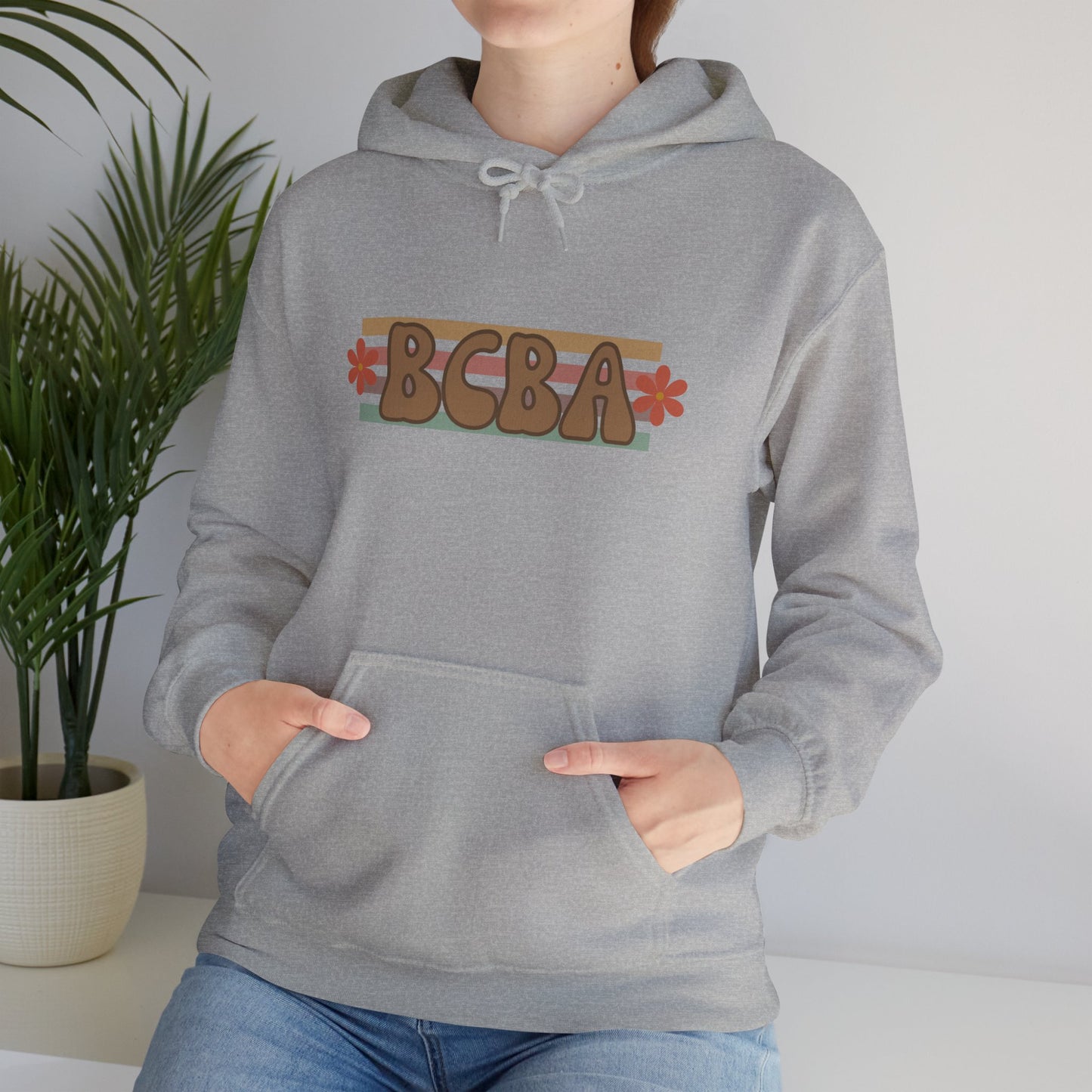 BCBA Retro Block Logo Hoodie — Behavioral Therapist Gift