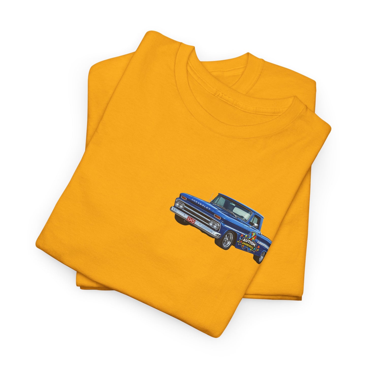 Tim’s Truck Tee- Autism Awareness Truck T-Shirt — Vintage Pickup Puzzle Ribbon Tee