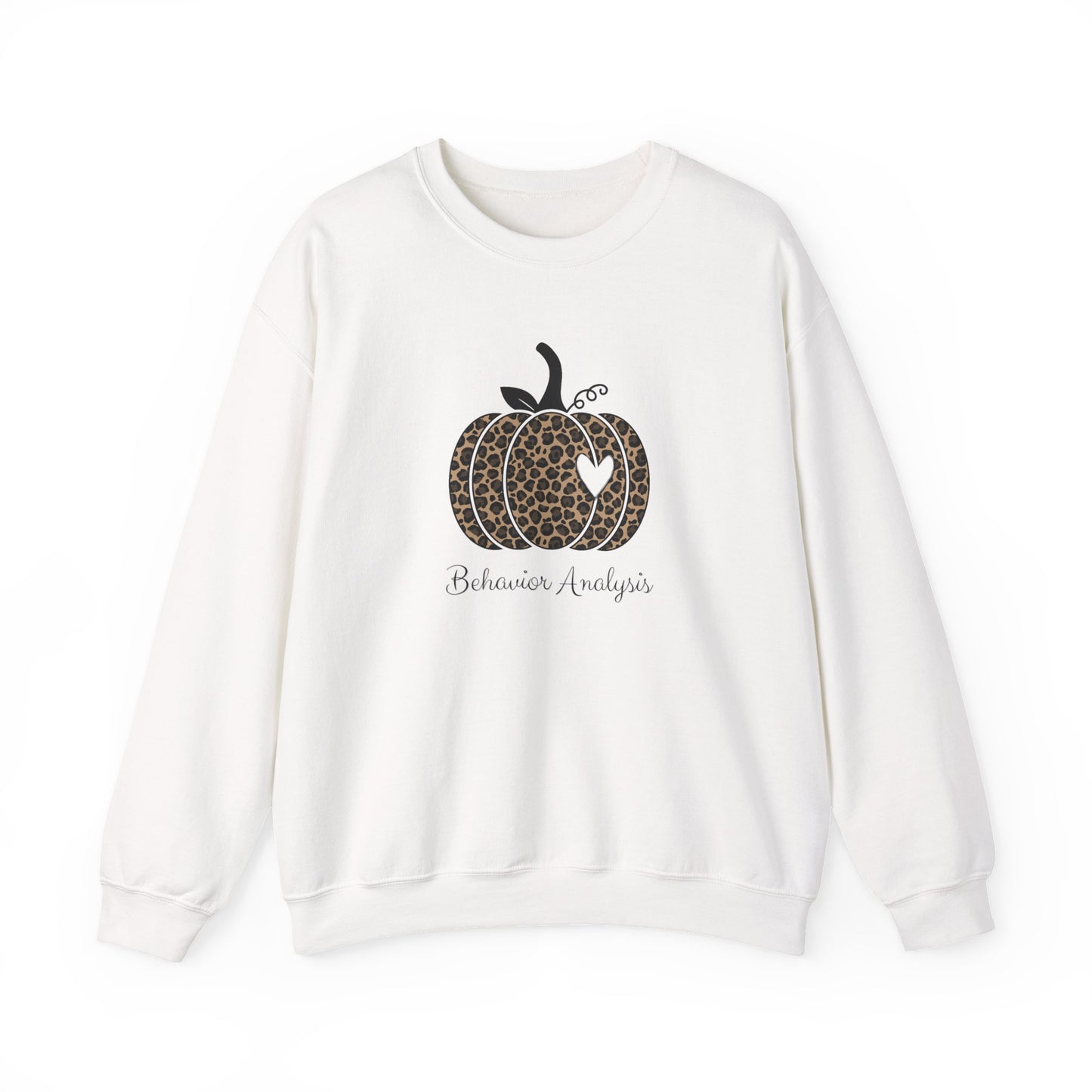 Leopard Pumpkin Crewneck Sweatshirt — ‘Behavior Analyst’ Rustic Graphic Pullover