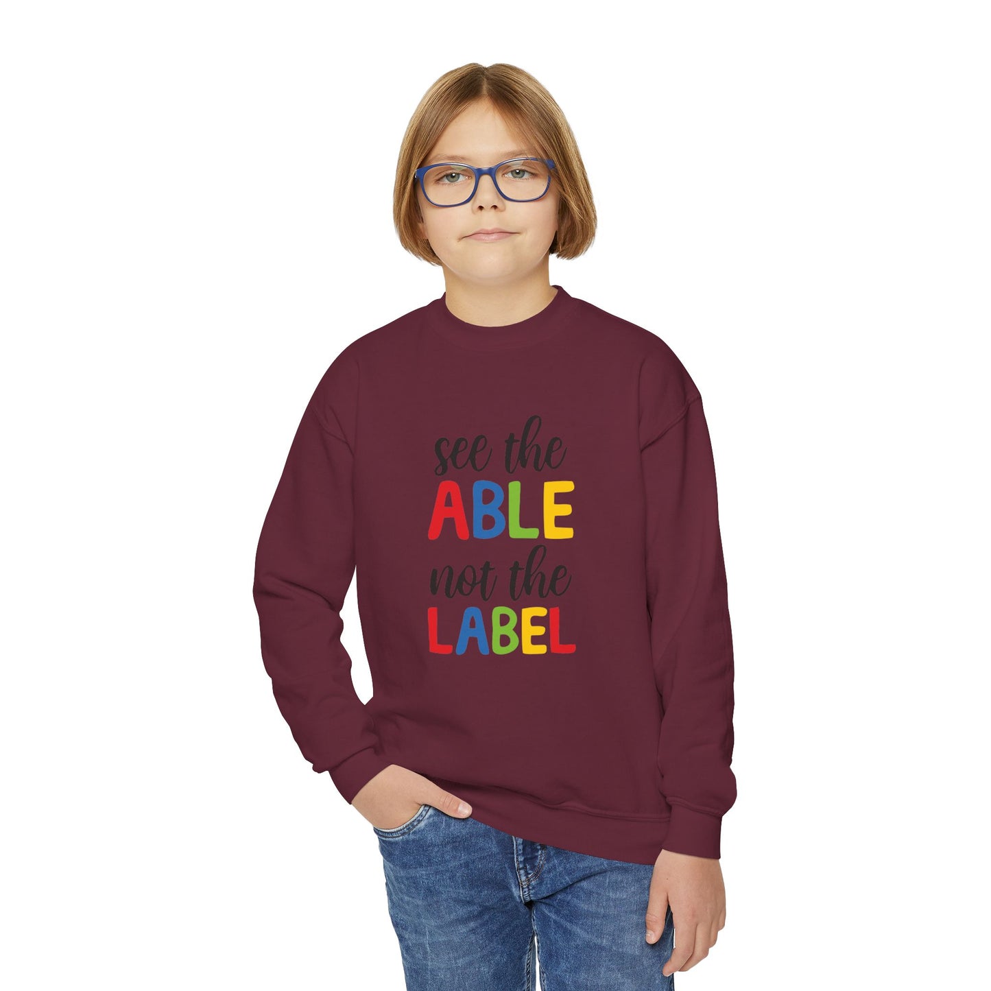 See the Able Not the Label Youth Crewneck Sweatshirt