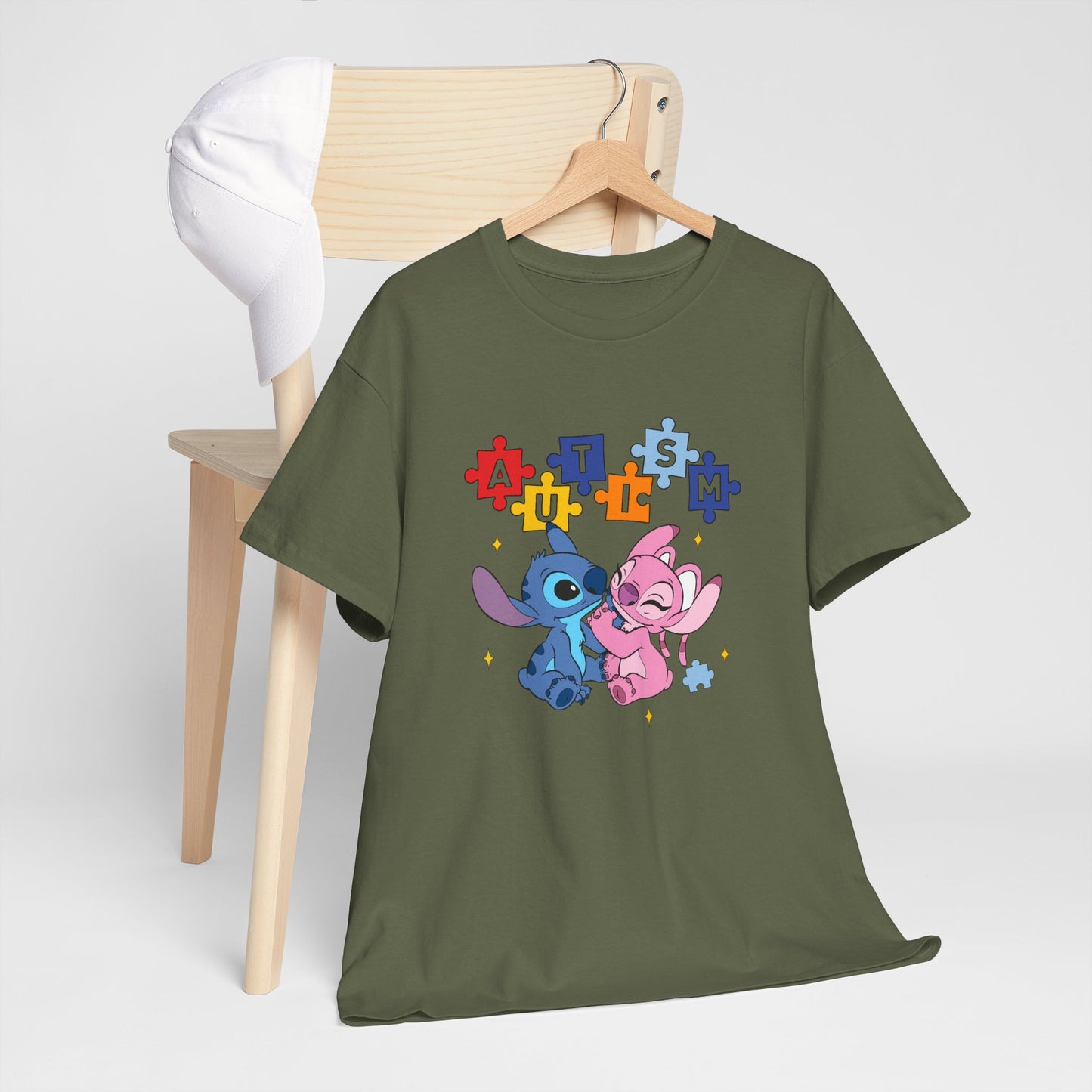 Autism Puzzle Love T-Shirt — Cute Stitch & Angel Friendship Tee