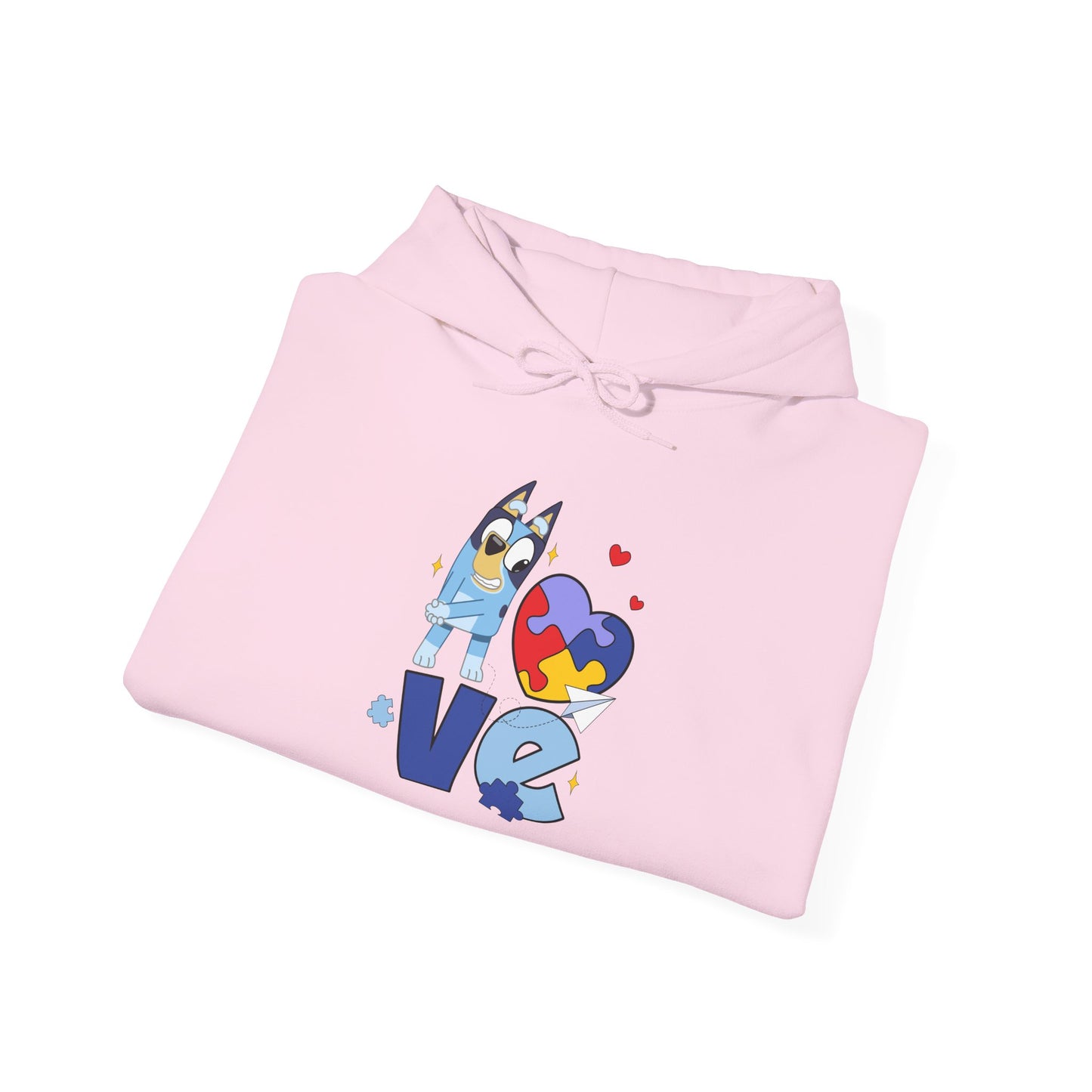 Autism Puzzle Heart Love Hoodie — Cute Inclusive Love Graphic Sweatshirt