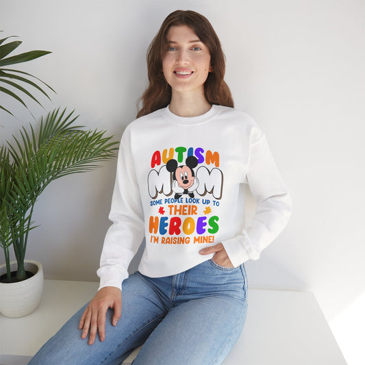 Autism Mom Sweatshirt — "Some People Look Up to Their Heroes, I'm Raising Mine"