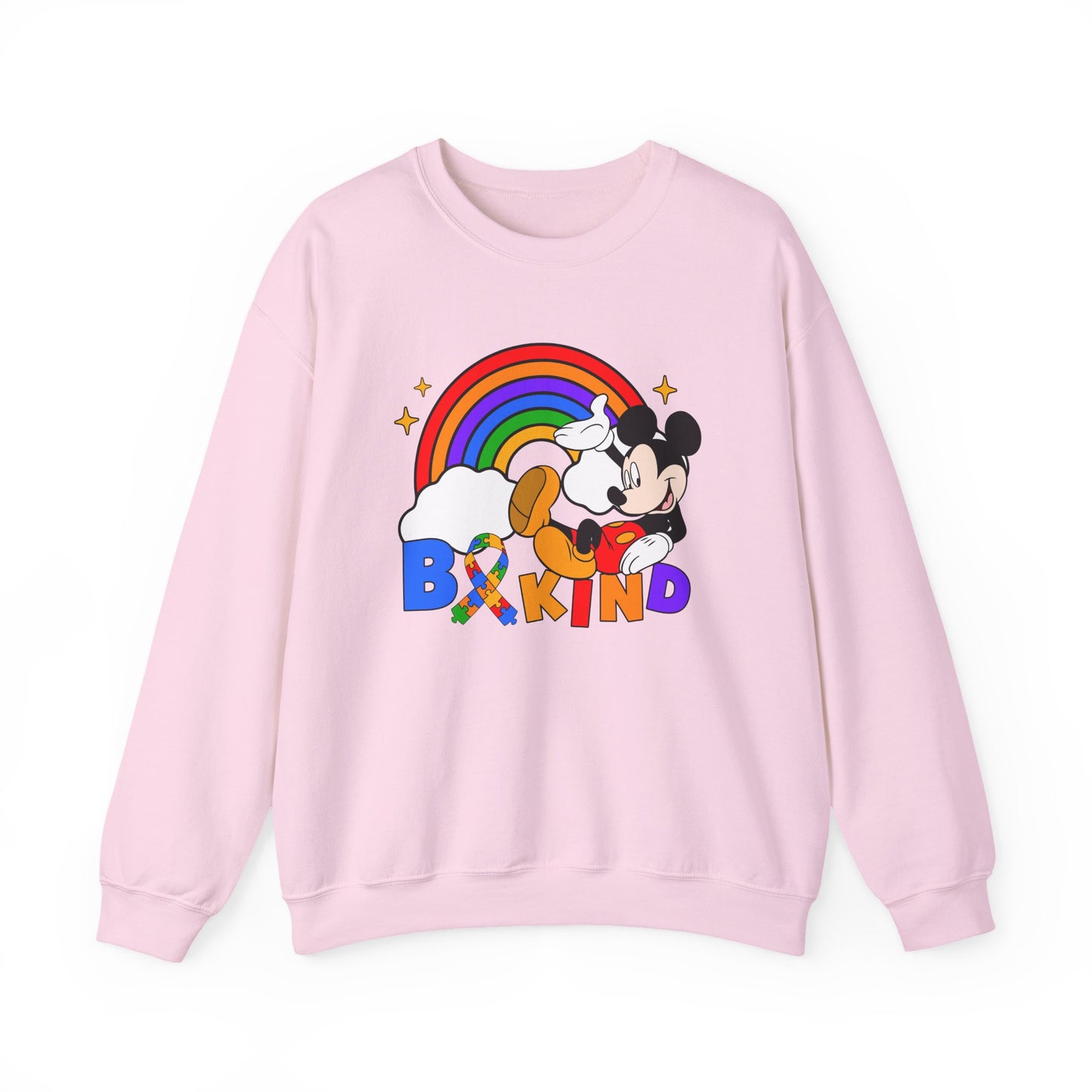 Be Kind Crewneck Sweatshirt — Rainbow Mickey-Inspired Pride Sweatshirt