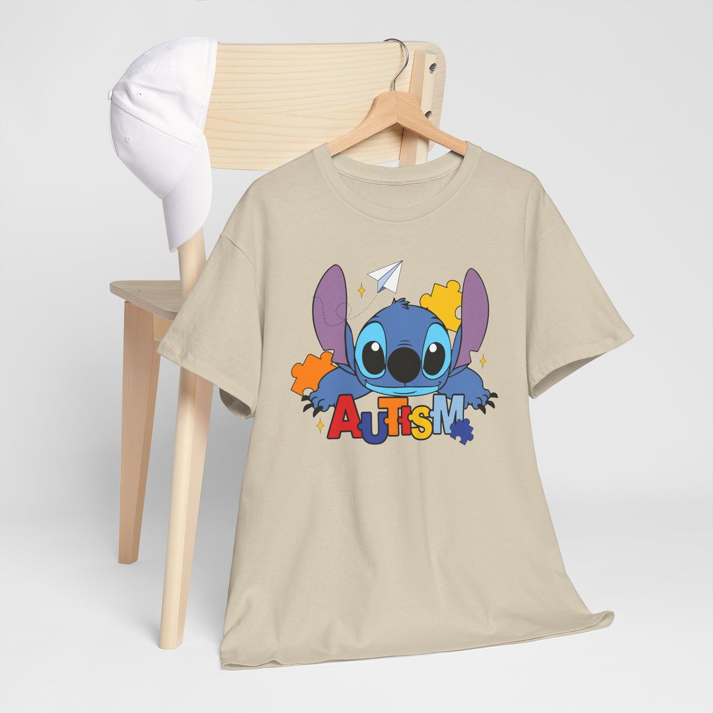 Autism Puzzle Heart T‑Shirt — Cute Blue Character Awareness Tee