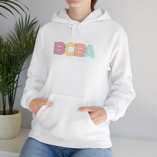 BCBA Retro Rainbow Hoodie — Kids & Adult ABA Therapist Pullover