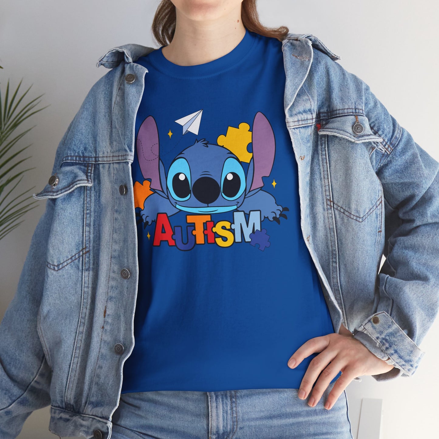 Autism Puzzle Heart T‑Shirt — Cute Blue Character Awareness Tee