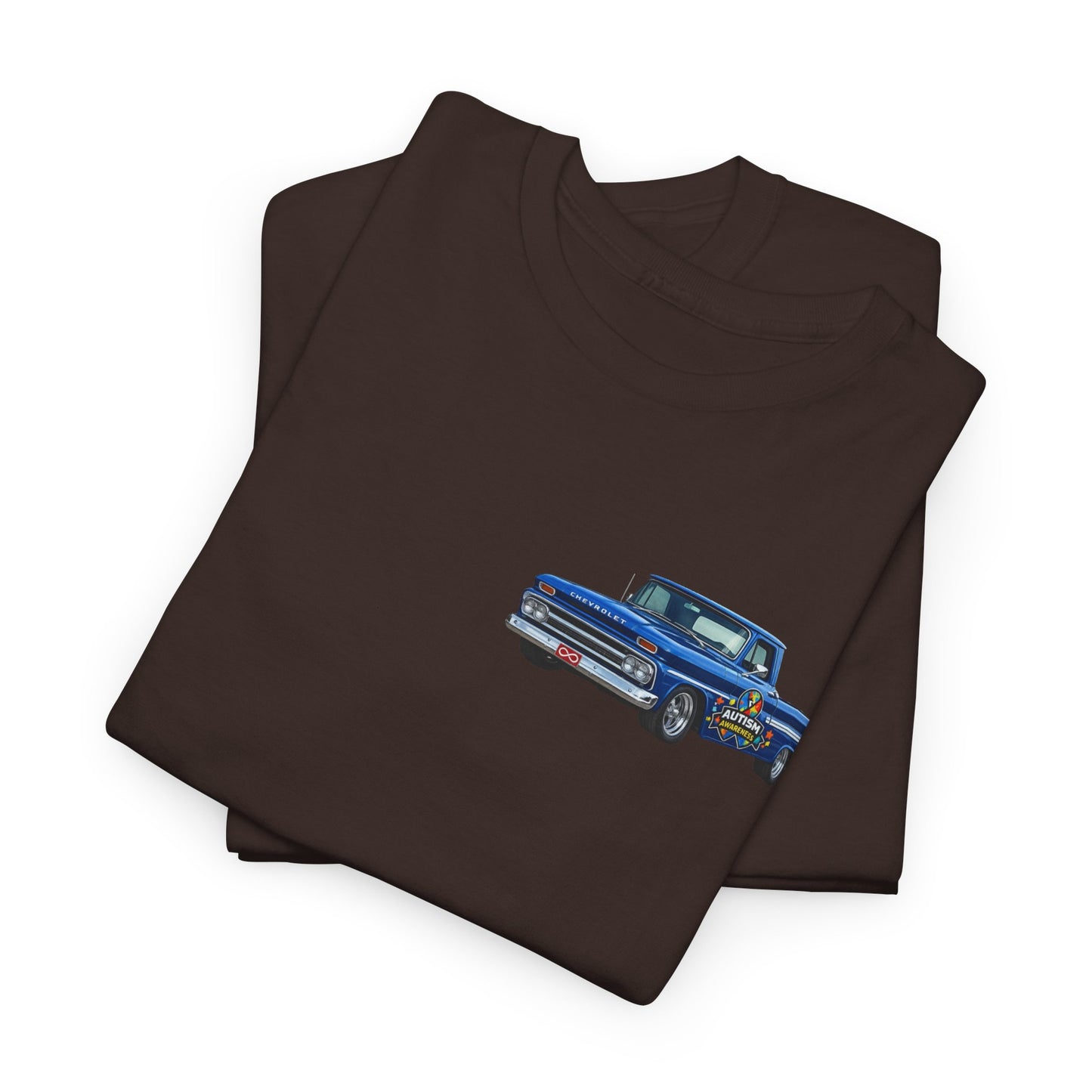 Tim’s Truck Tee- Autism Awareness Truck T-Shirt — Vintage Pickup Puzzle Ribbon Tee
