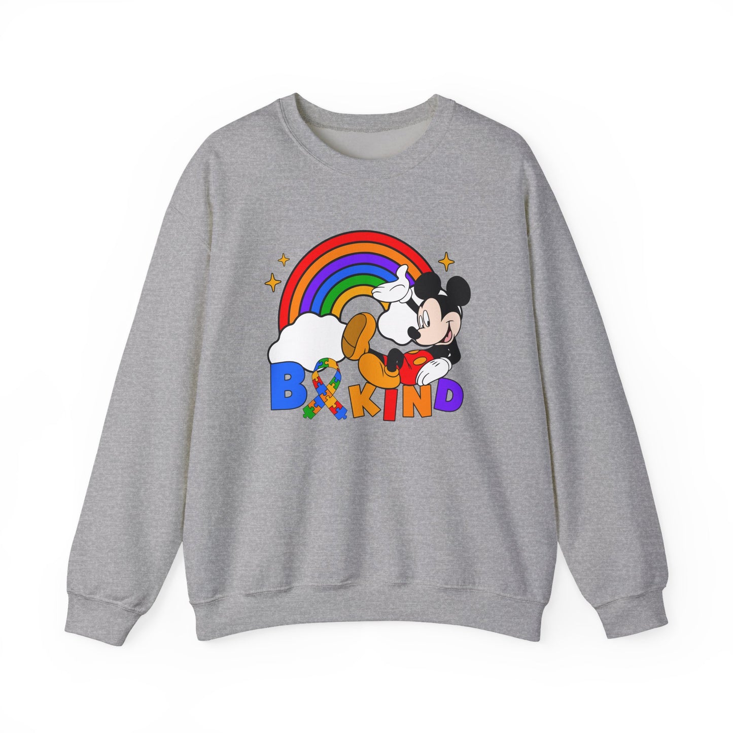 Be Kind Crewneck Sweatshirt — Rainbow Mickey-Inspired Pride Sweatshirt