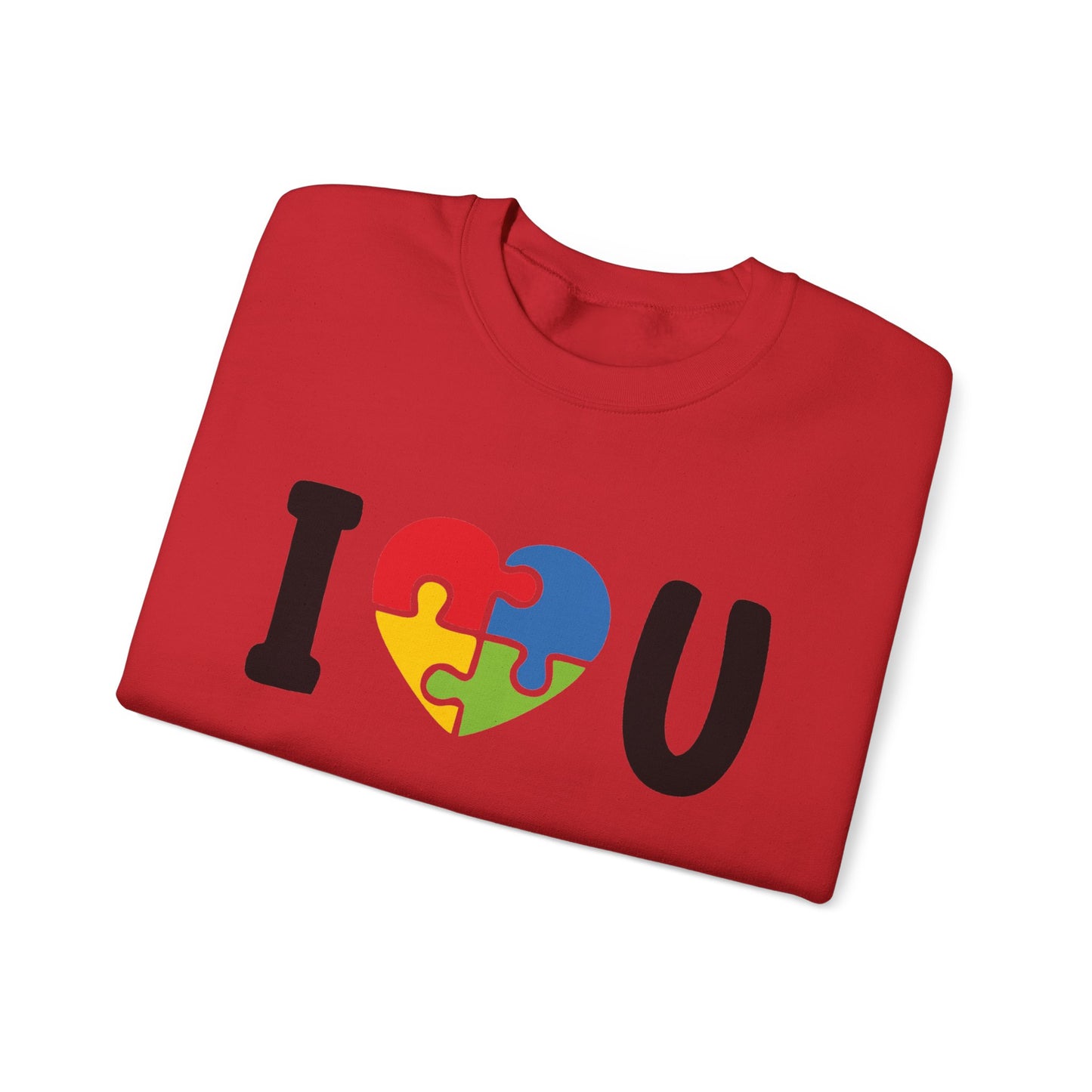 I Love You Heart Puzzle Crewneck Sweatshirt