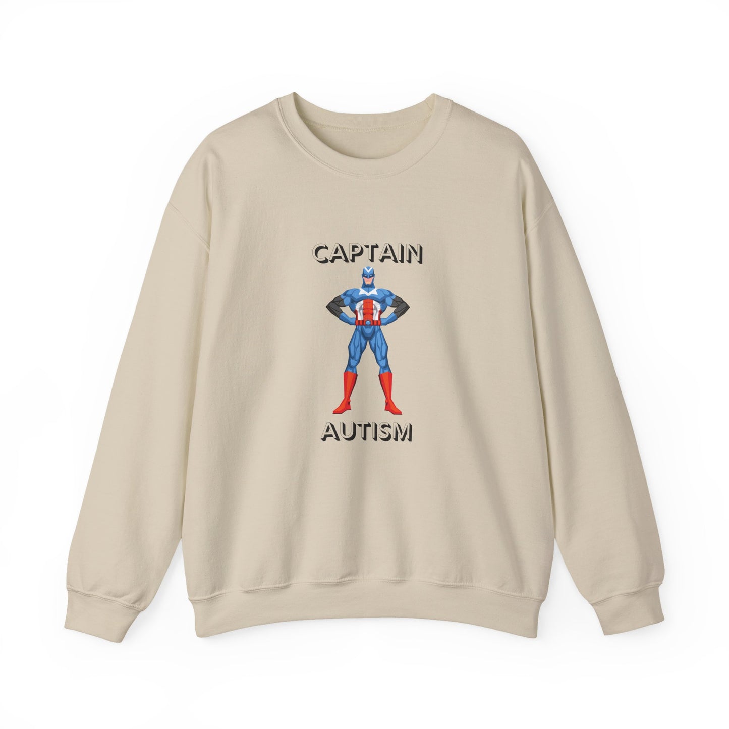 Captain Autism Crewneck Sweatshirt – Autism Awareness Superhero Pullover