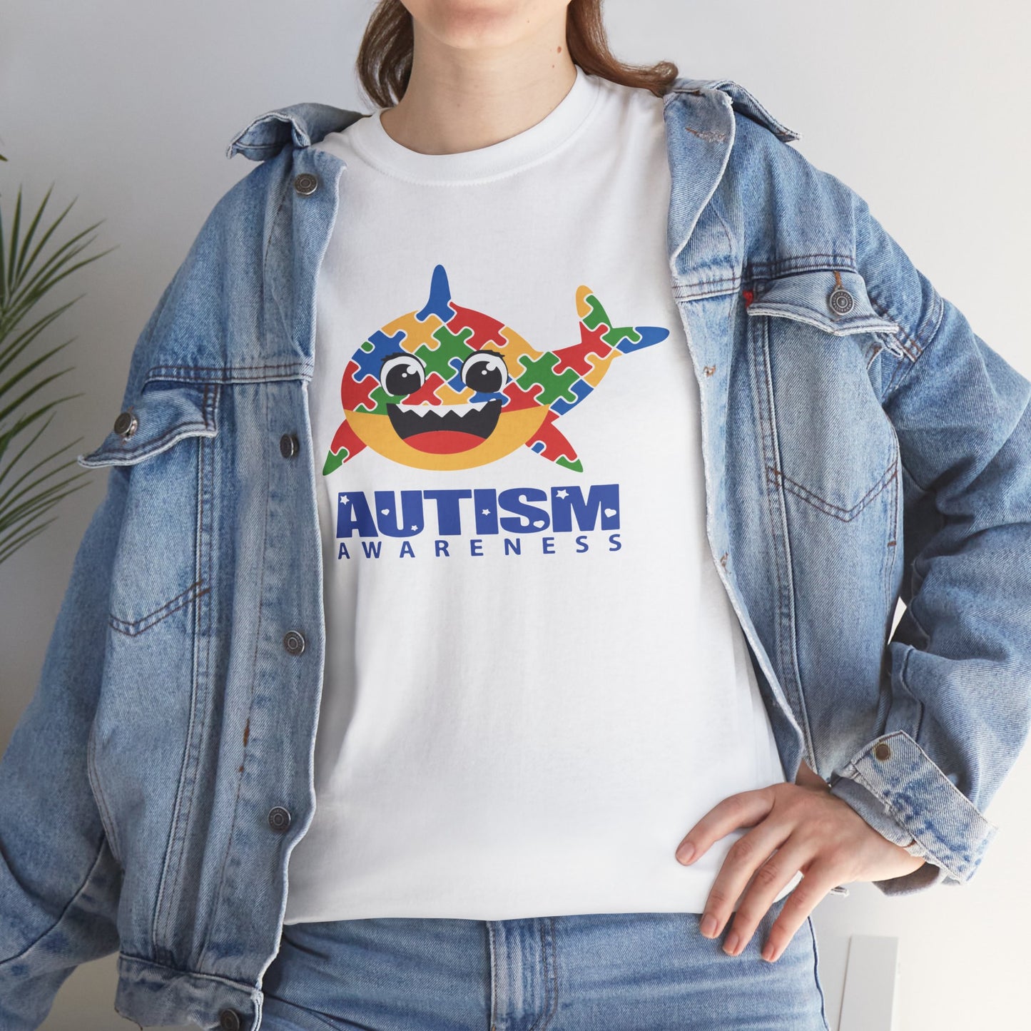 T-Shirt Baby Shark Autism Awareness Unisex Heavy Cotton Tee