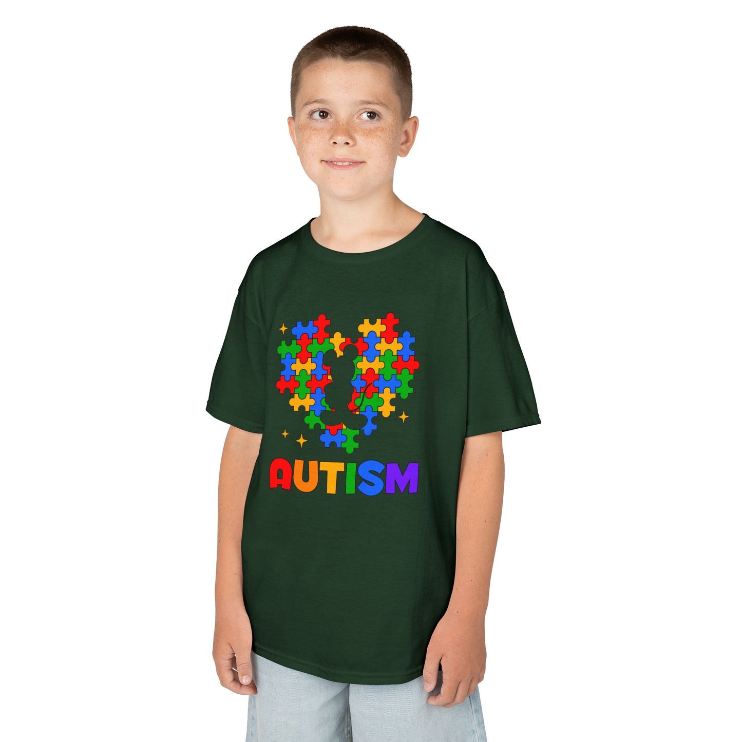 Kids Autism Puzzle-Heart T-Shirt — Colorful Awareness Tee