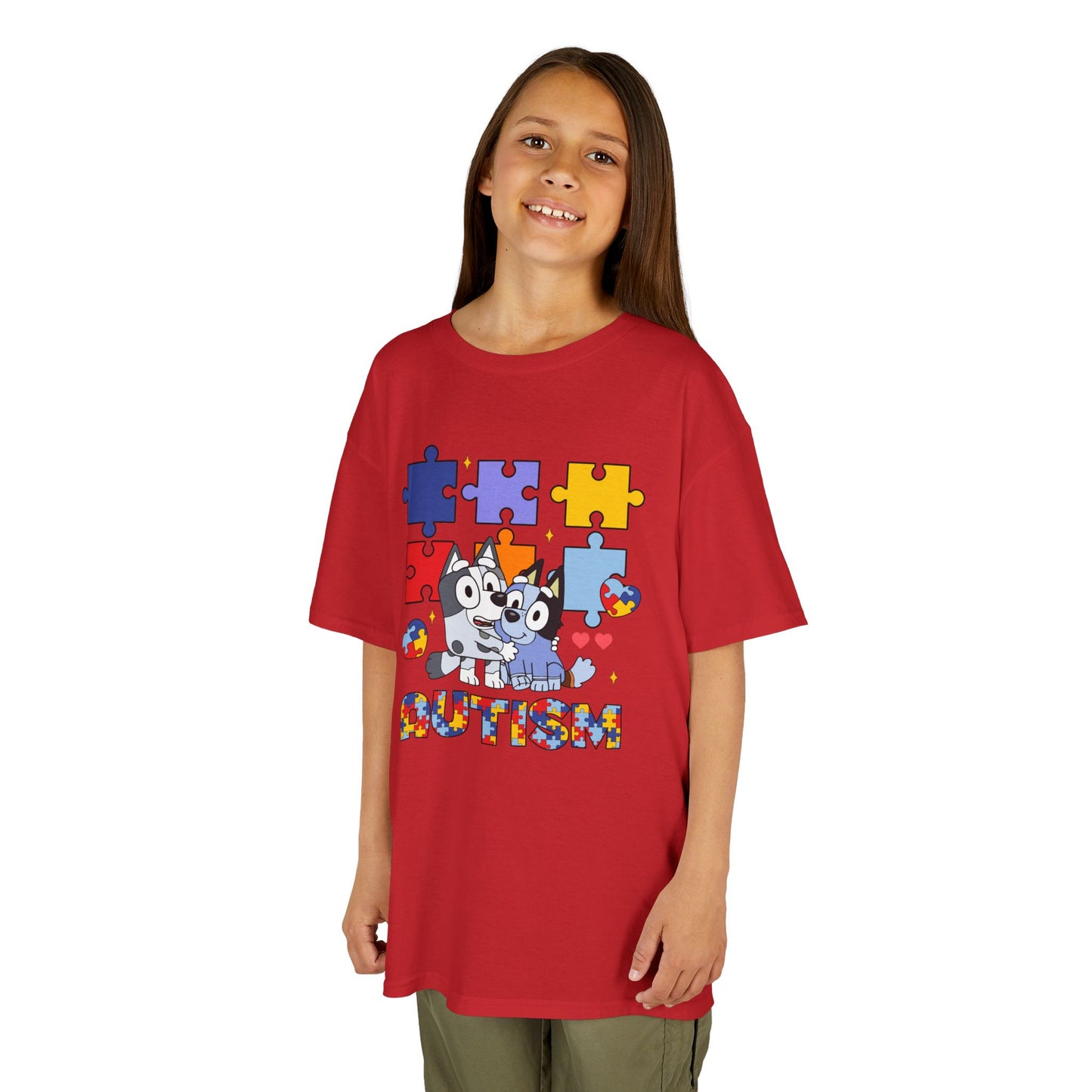 Kids Tee — Colorful Autism Puzzle Paw Design