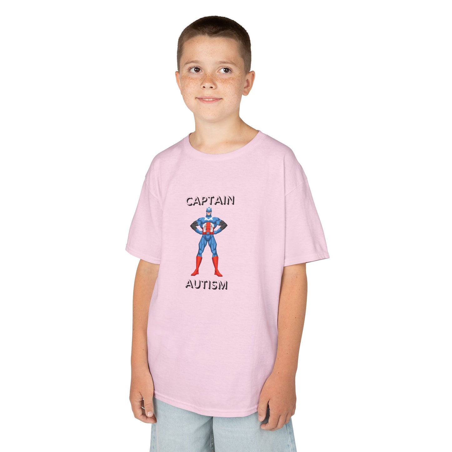 Kids Captain Autism Tee - Heavy Cotton T-Shirt for Awareness and Support