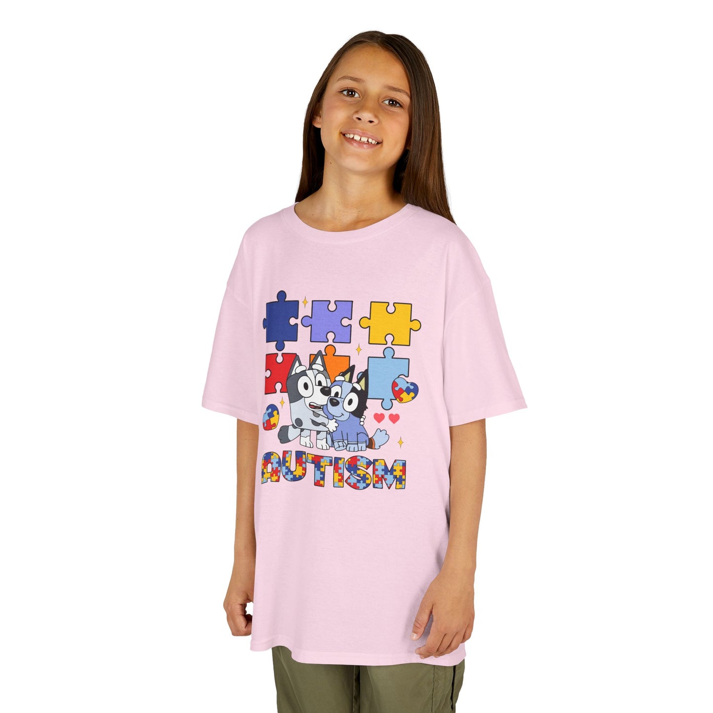 Kids Tee — Colorful Autism Puzzle Paw Design