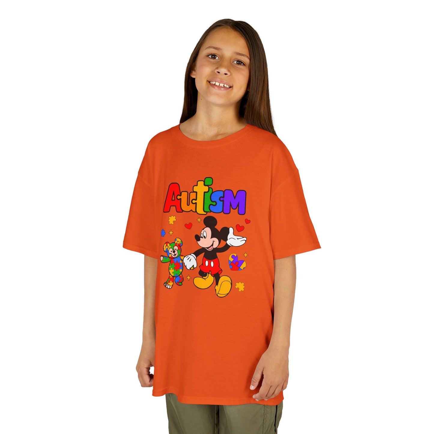 Kids Autism Awareness T‑Shirt — Colorful Puzzle & Friendly Character Design