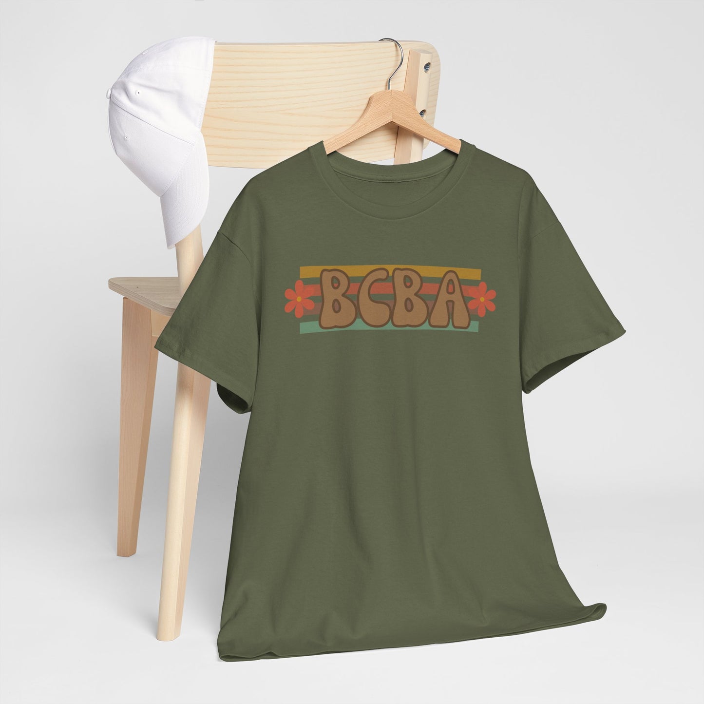 BCBA Unisex Heavy Cotton Tee, Comfortable Daily Wear, Perfect Gift, Summer Fashion, Relaxed Fit Top, Family Gatherings, Self-Care
