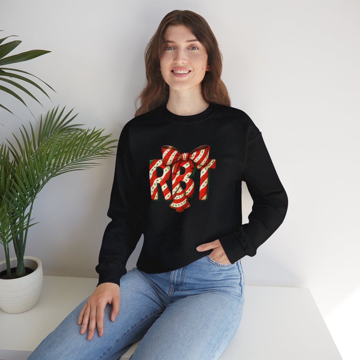 Lil Debbie 'RBT' Tree Cake Holiday Graphic Sweatshirt — Holiday Retro Logo Crewneck