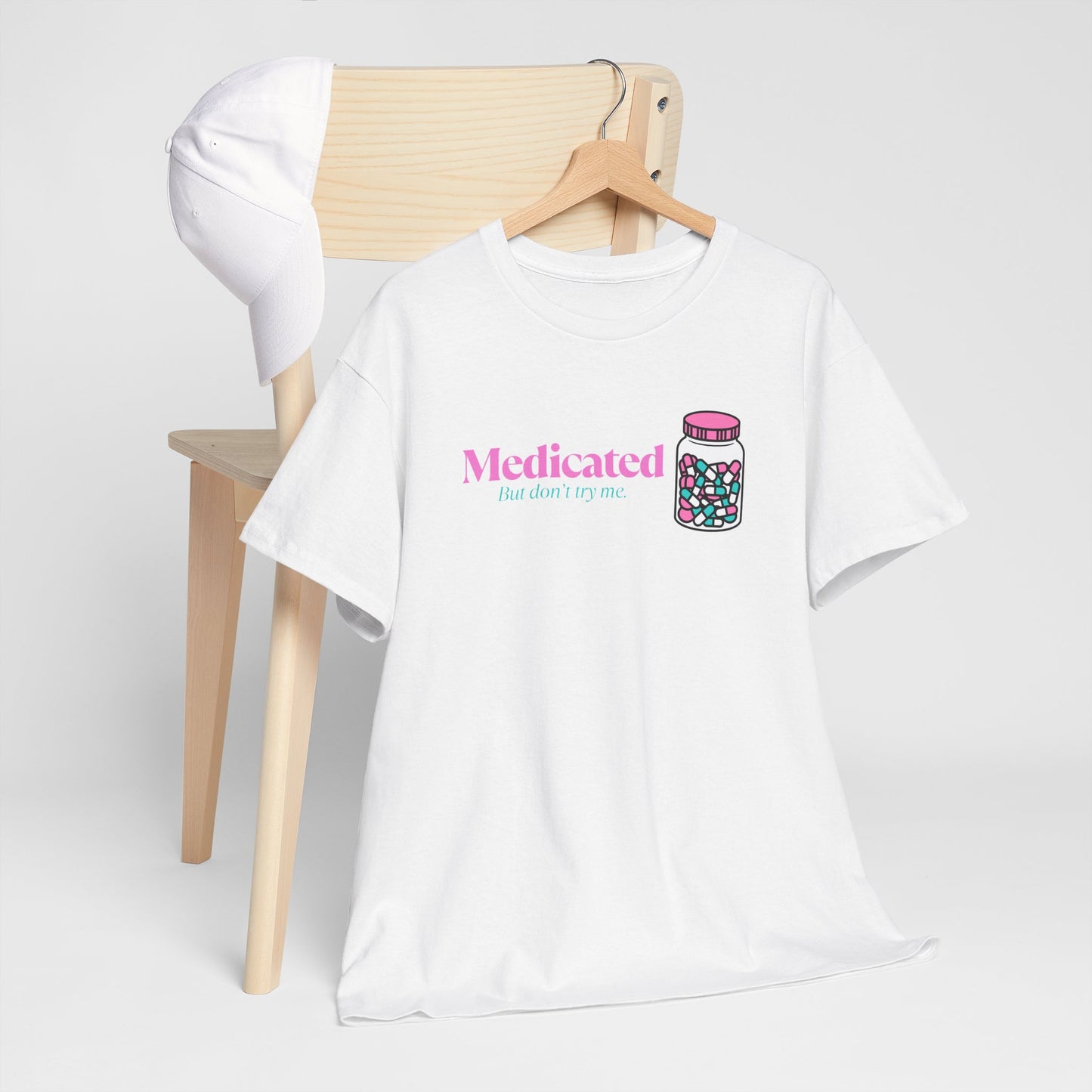 Medicated Unisex Heavy Cotton Tee - Fun and Playful Shirt for Relaxation