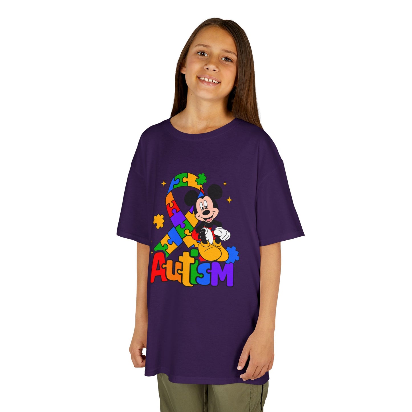 Kids Autism Awareness T-Shirt — Colorful Puzzle Ribbon Design