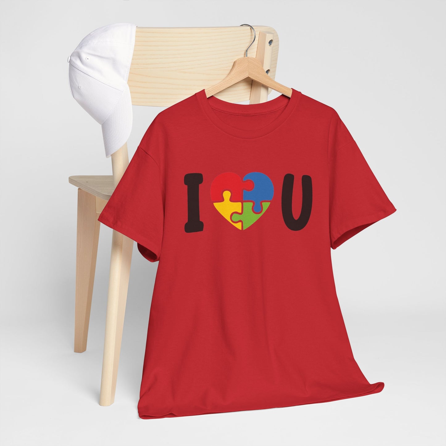 Rainbow Heart Puzzle Unisex Heavy Cotton Tee