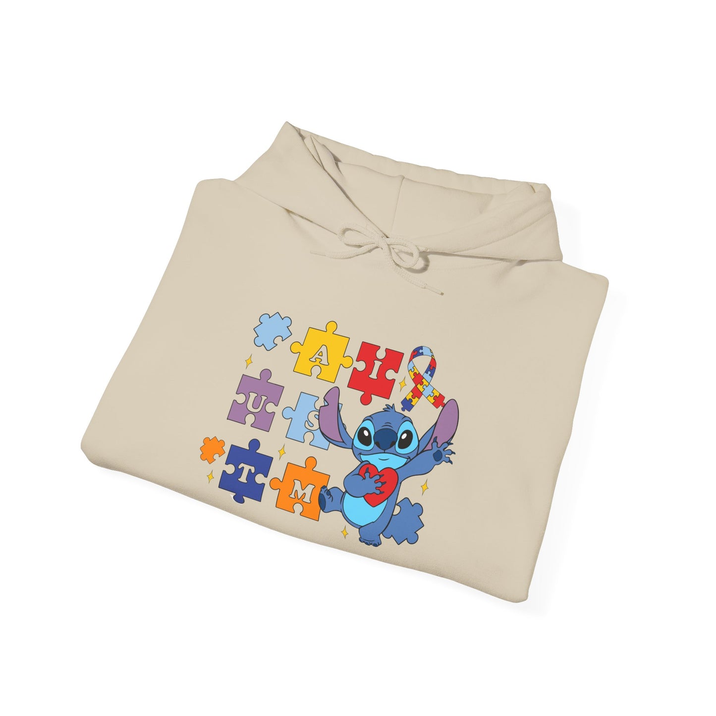Autism Awareness Hoodie — Puzzle Heart Ribbon Design