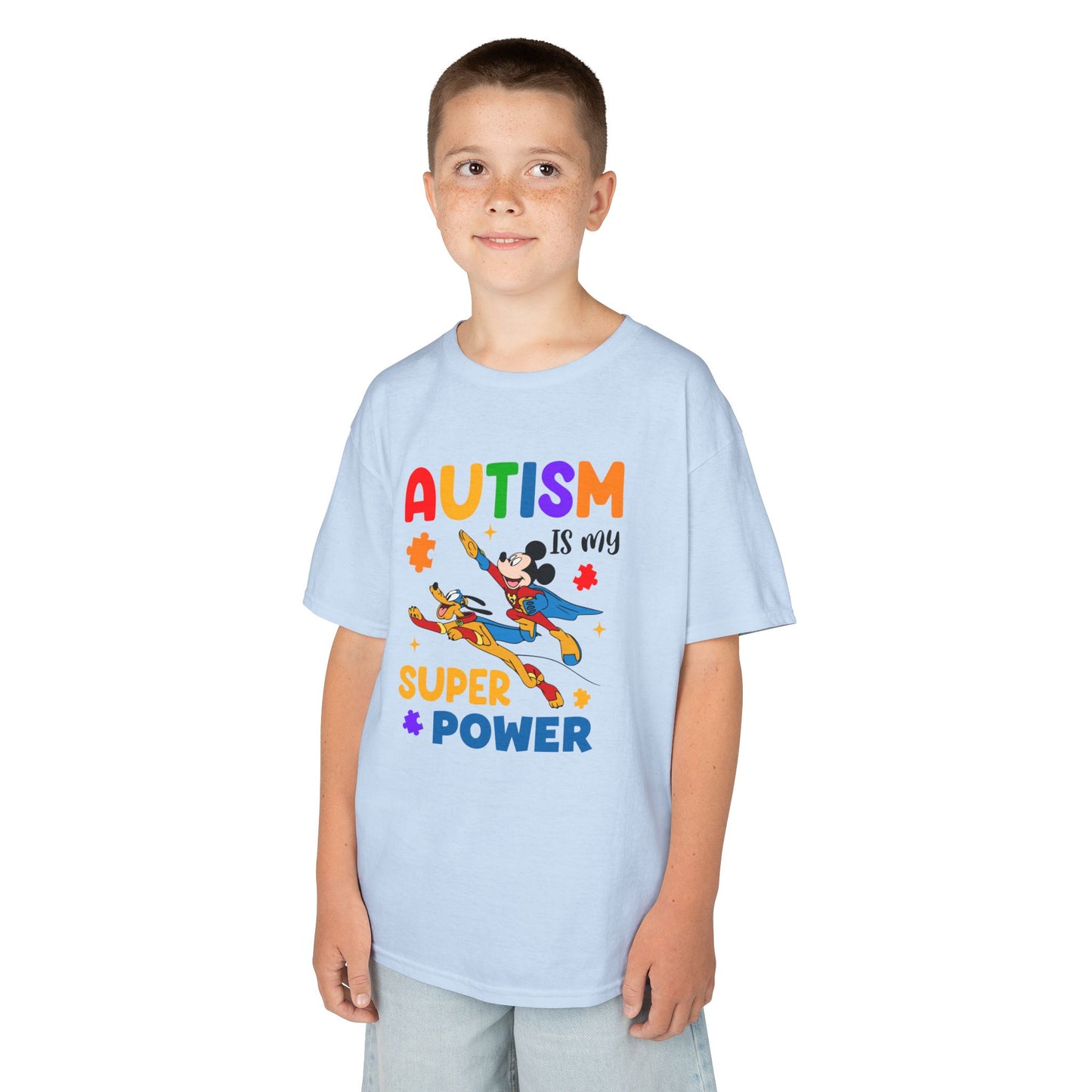 Autism Is My Superpower Kids T-Shirt — Colorful Awareness Tee