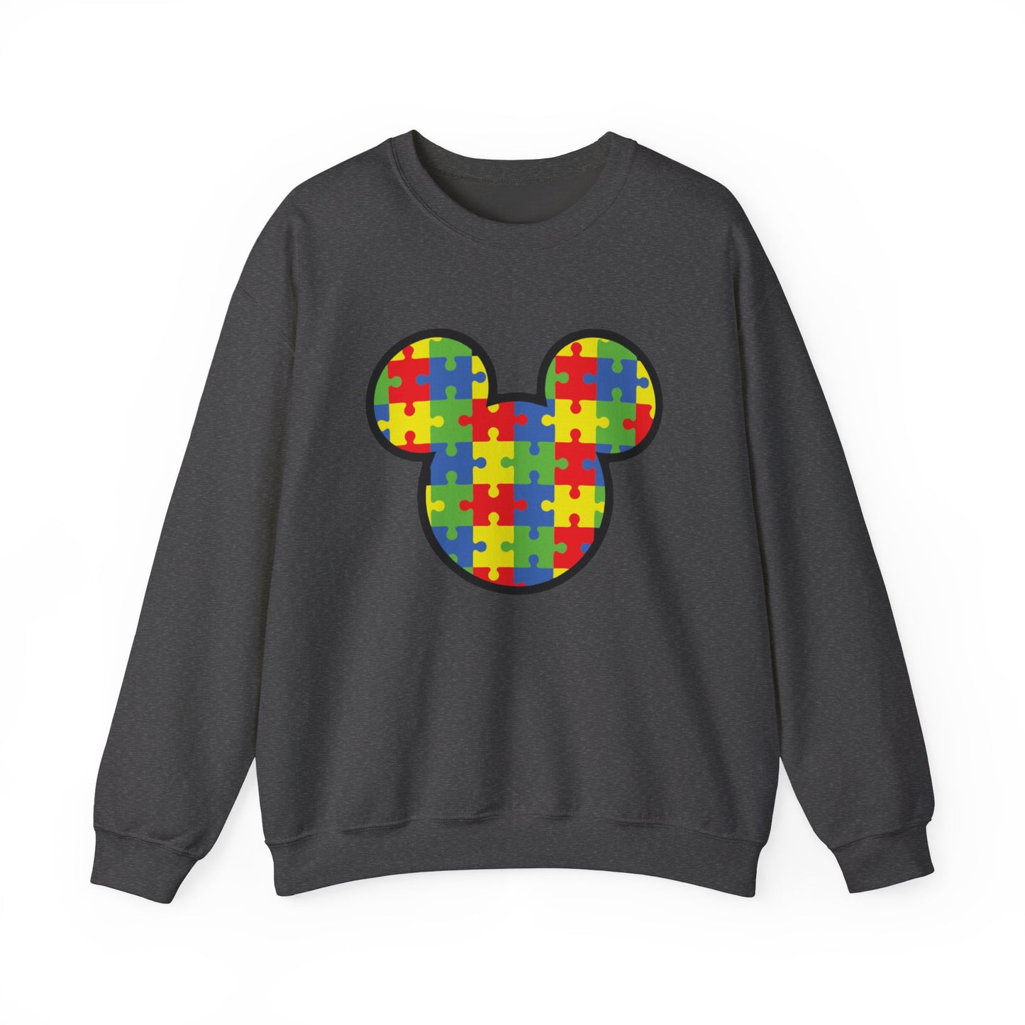 Colorful Puzzle Mickey Mouse Crewneck Sweatshirt