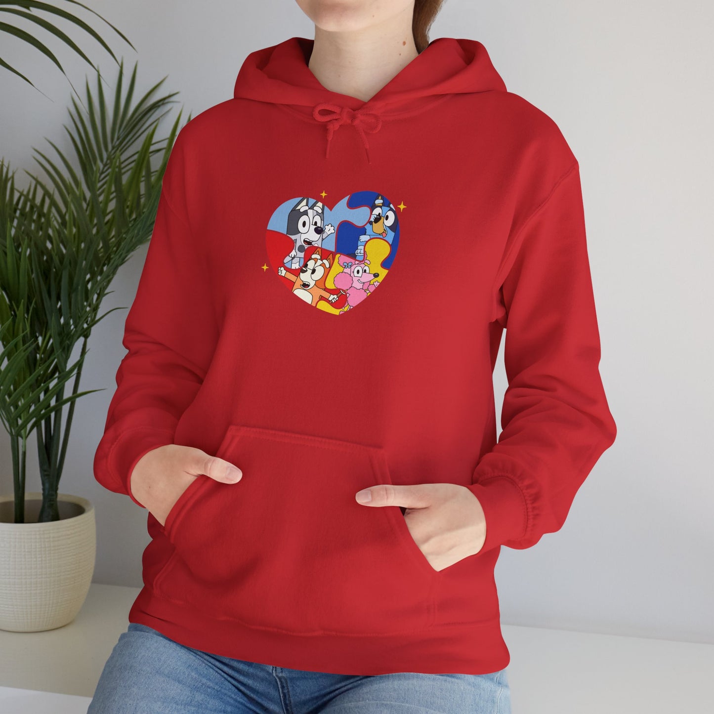 Retro Cartoon Heart Hoodie — Colorful Vintage Characters Graphic Sweatshirt