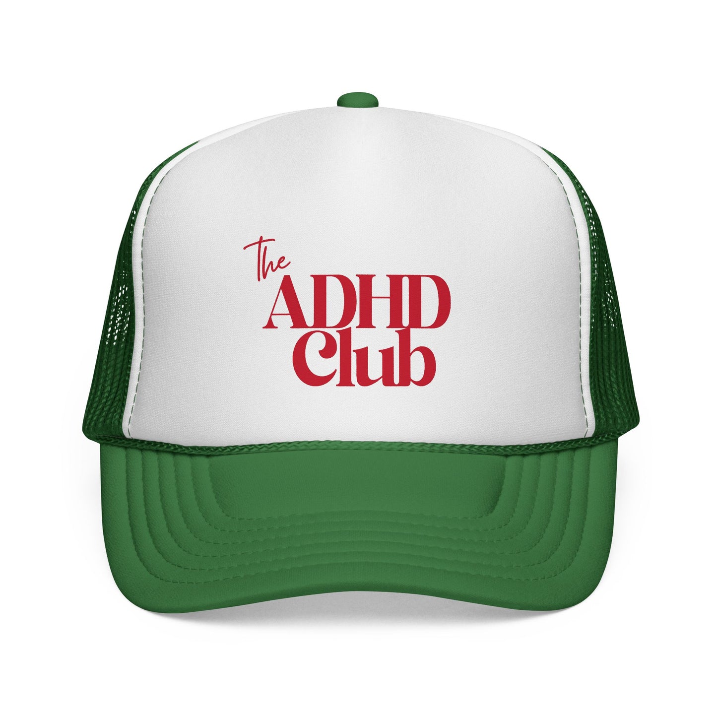Trucker Hat — "The ADHD Club" Retro Logo Mesh Cap