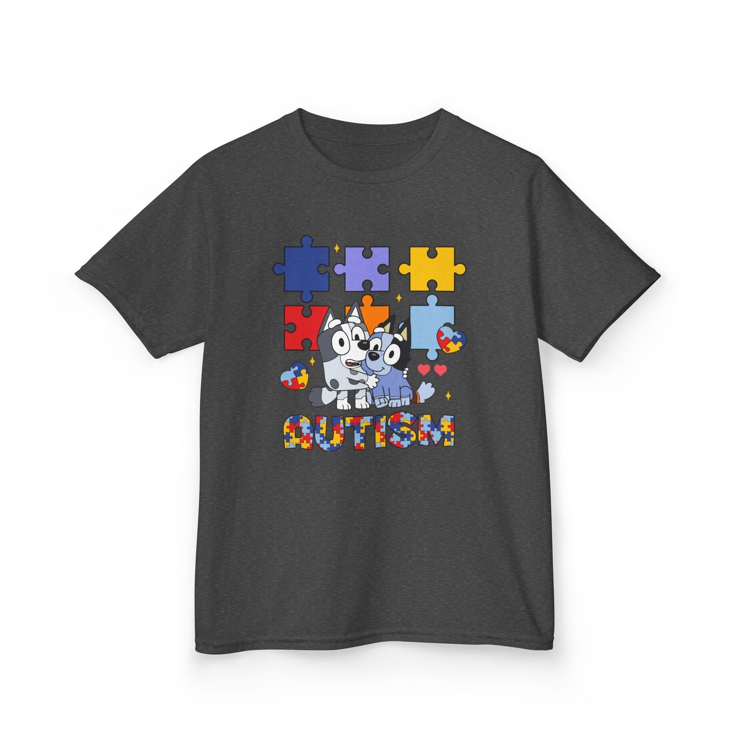 Kids Tee — Colorful Autism Puzzle Paw Design